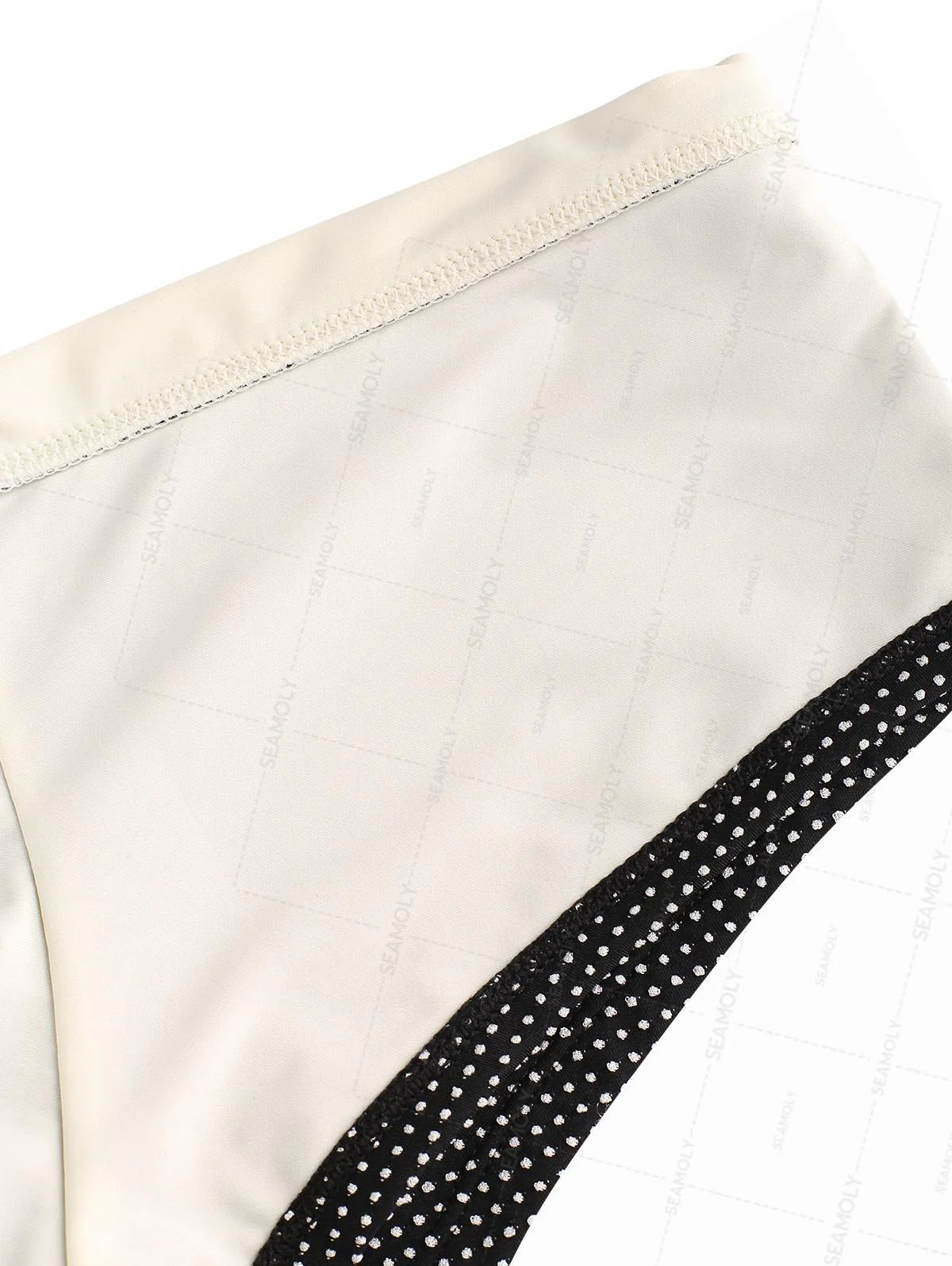 Seamolly 3-teiliges Bikini-Set mit Nadelpunktmuster, Jacquard-Spitze, Schleife, Dreiecksausschnitt und frechem Schnitt - Image 22