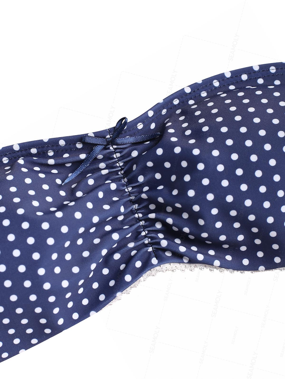 Seamolly Bandeau-Bikini-Set mit Polka Dots und Schleife, gerüscht, Schnürung am Rücken - Image 13