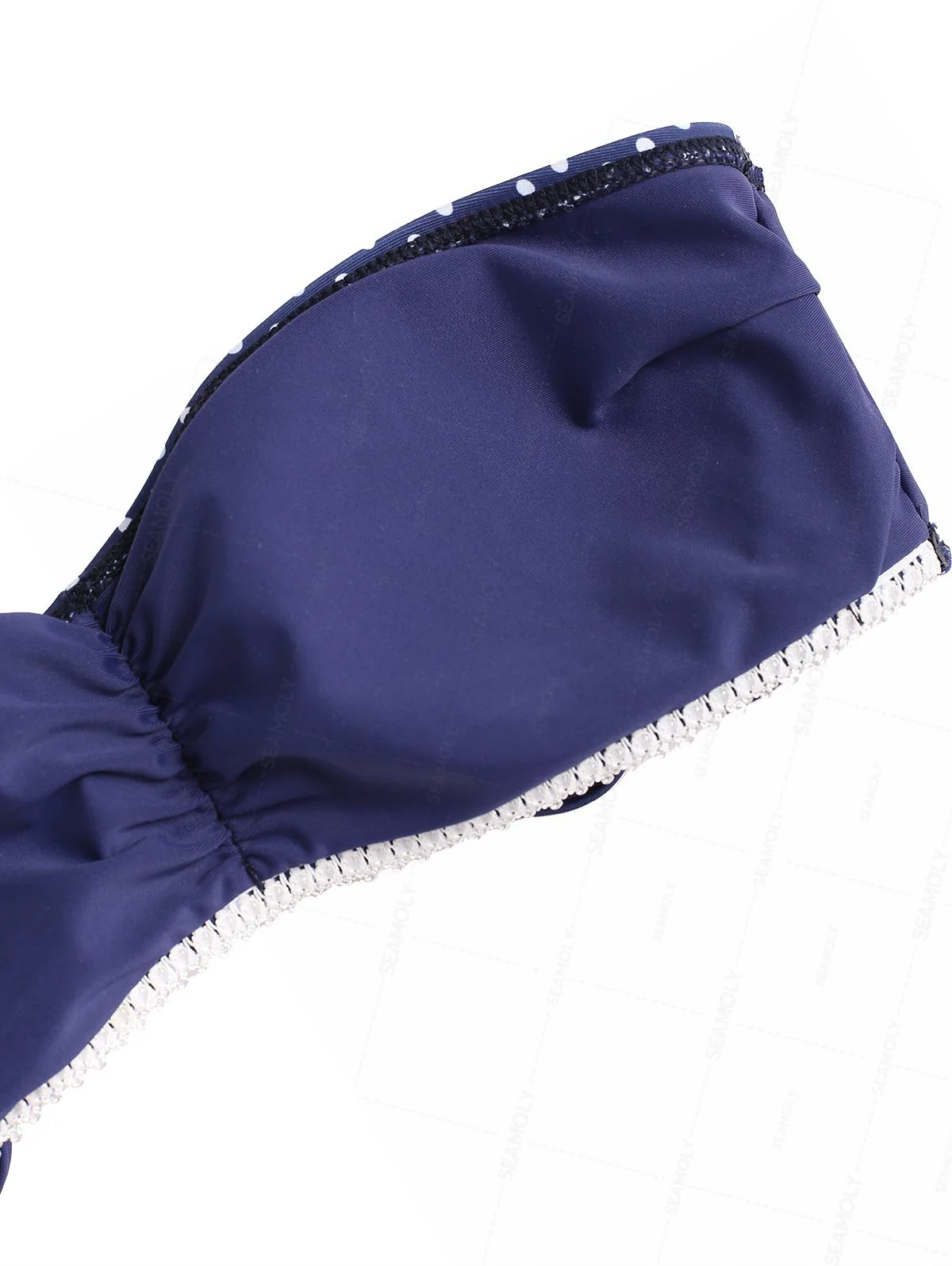 Seamolly Bandeau-Bikini-Set mit Polka Dots und Schleife, gerüscht, Schnürung am Rücken - Image 14