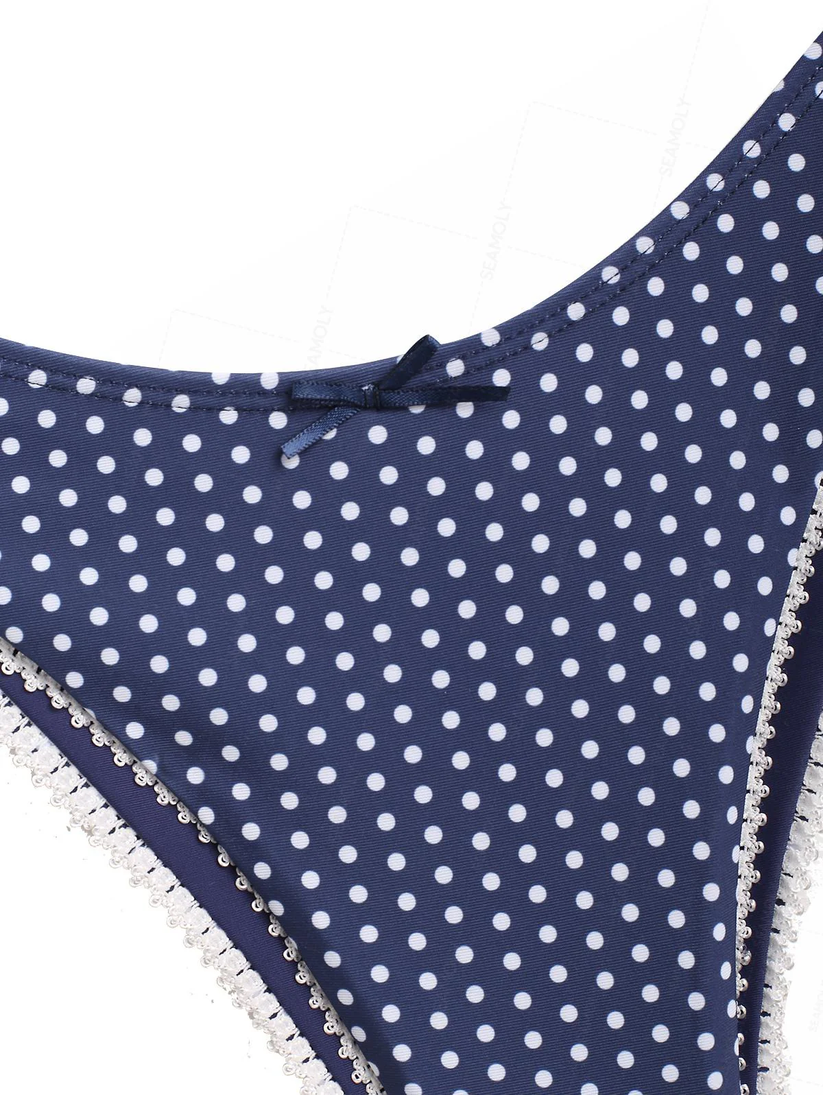 Seamolly Bandeau-Bikini-Set mit Polka Dots und Schleife, gerüscht, Schnürung am Rücken - Image 15