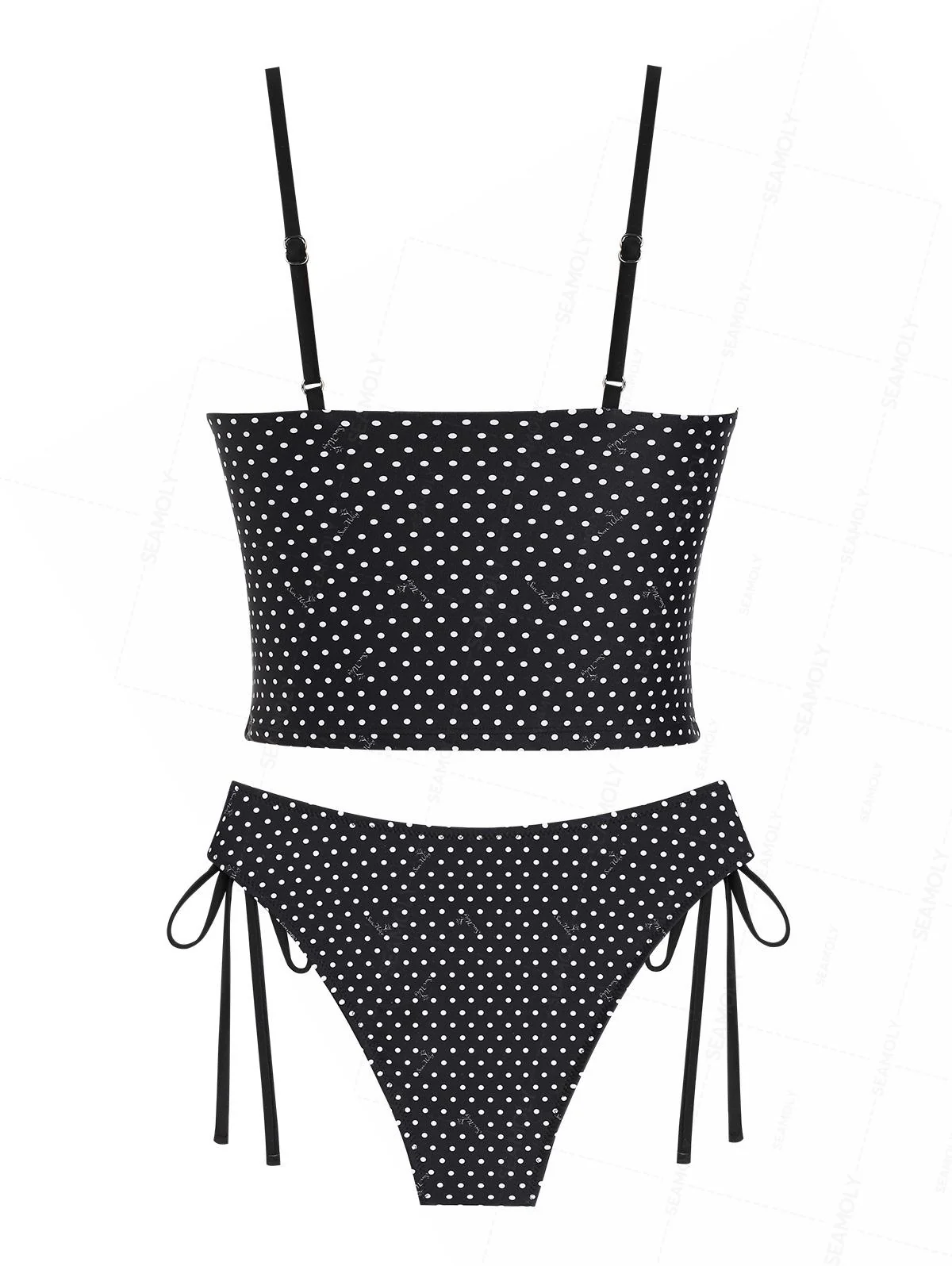 Seamolly – Tankini-Set aus gepunktetem Spitzen-Tanktop und voll bedeckender Hose - Image 6