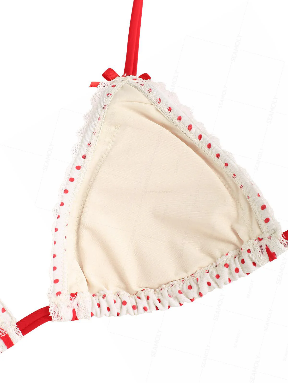 Seamolly 3-teiliges Bikini-Set mit Polka-Dots, Spitze, Schleife und Triangel-Ausschnitt - Image 13