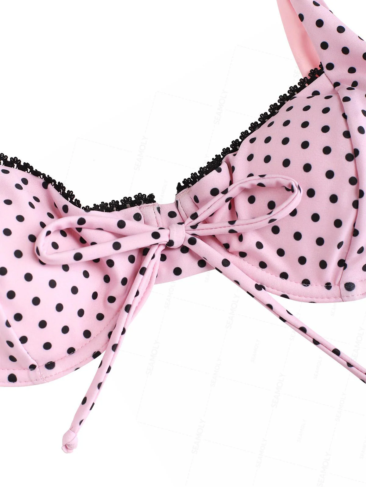 Seamolly Bikini-Set mit Polka Dots, Spitze, Schleife, Bügel und hohem Beinausschnitt - Image 3