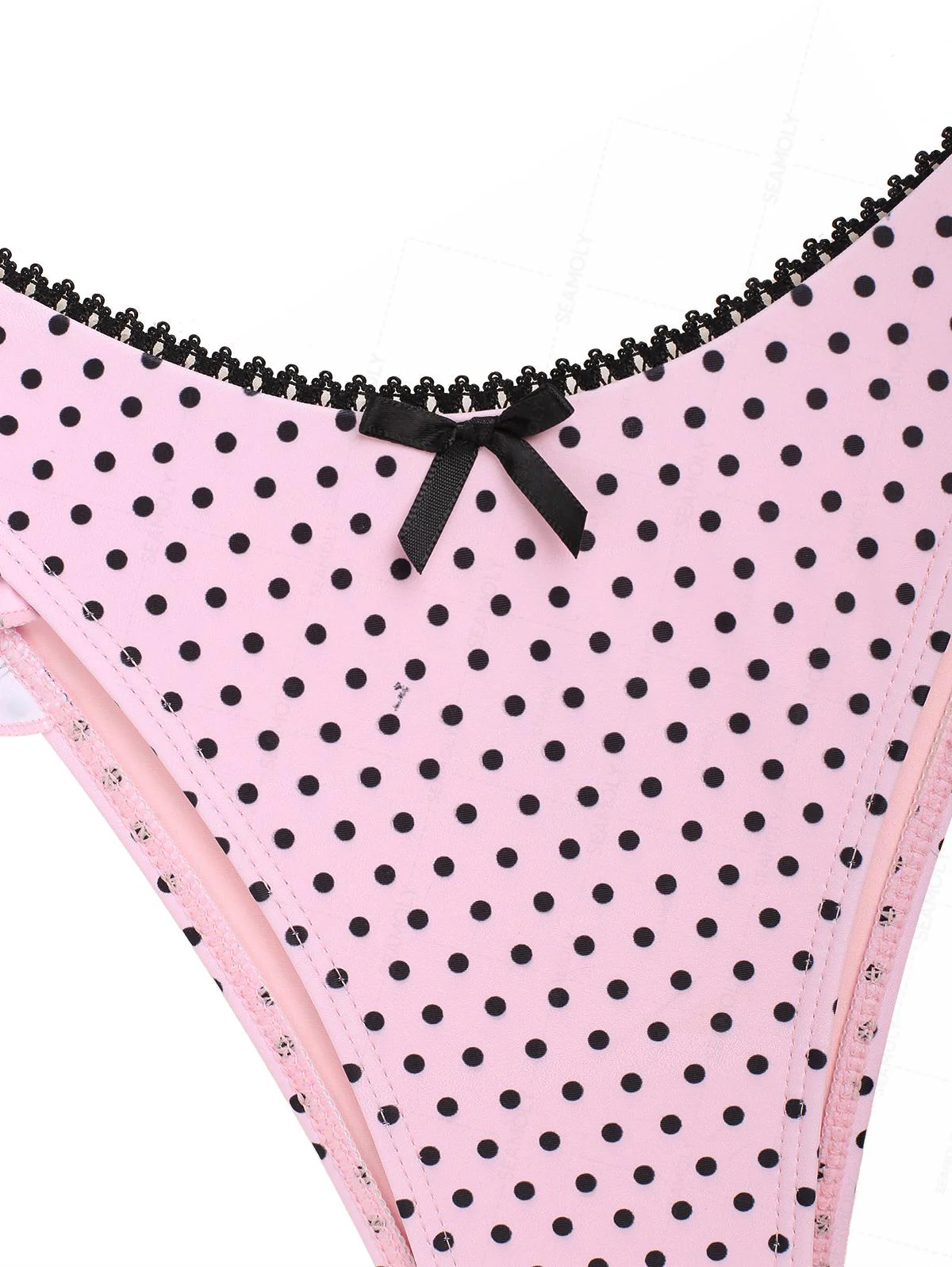 Seamolly 3-teiliges freches Boyshort-Bikini-Set mit Punkten, Spitze, Rüschen, Schleife, Dreieck - Image 14