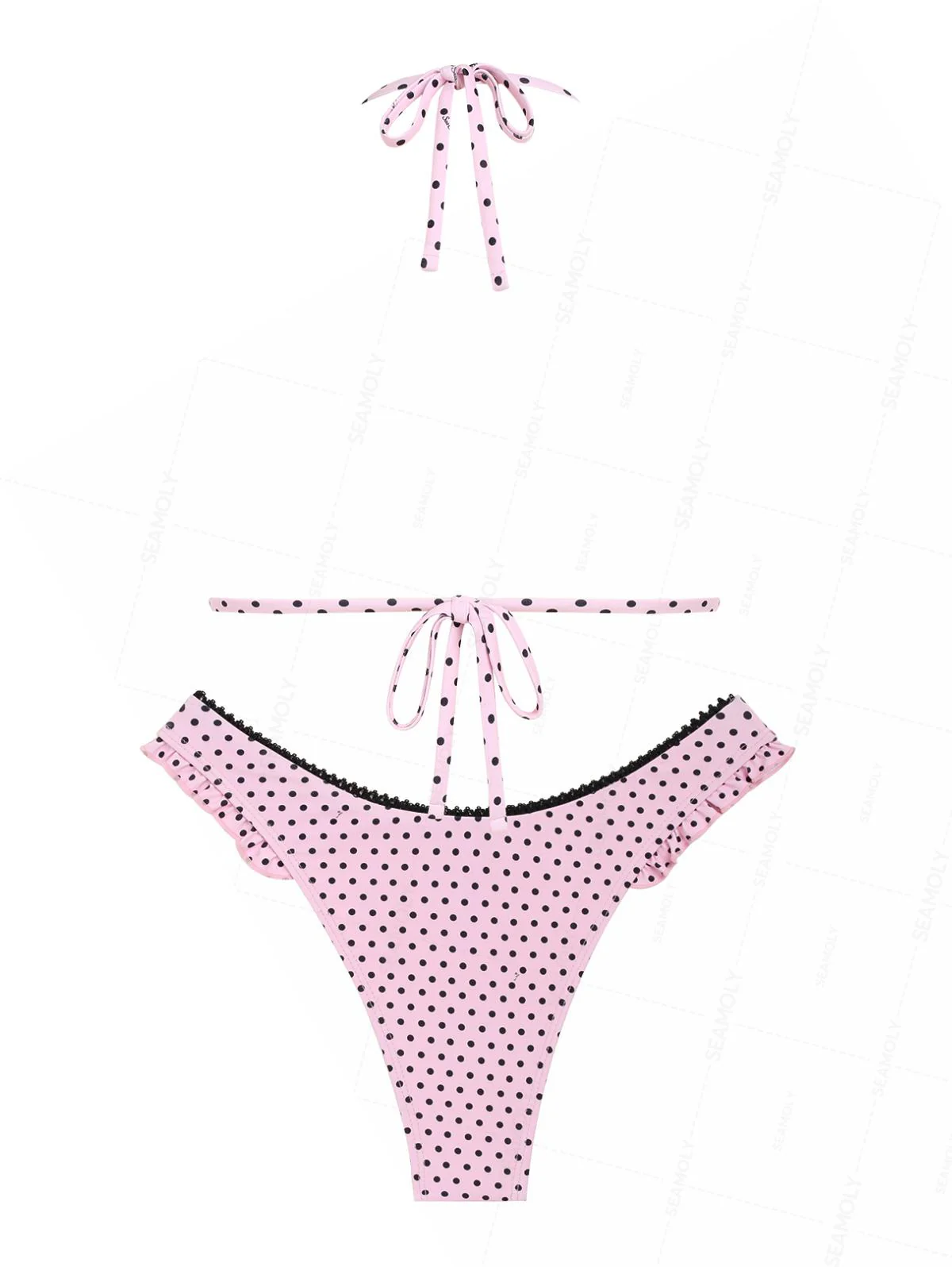 Seamolly 3-teiliges freches Boyshort-Bikini-Set mit Punkten, Spitze, Rüschen, Schleife, Dreieck - Image 16