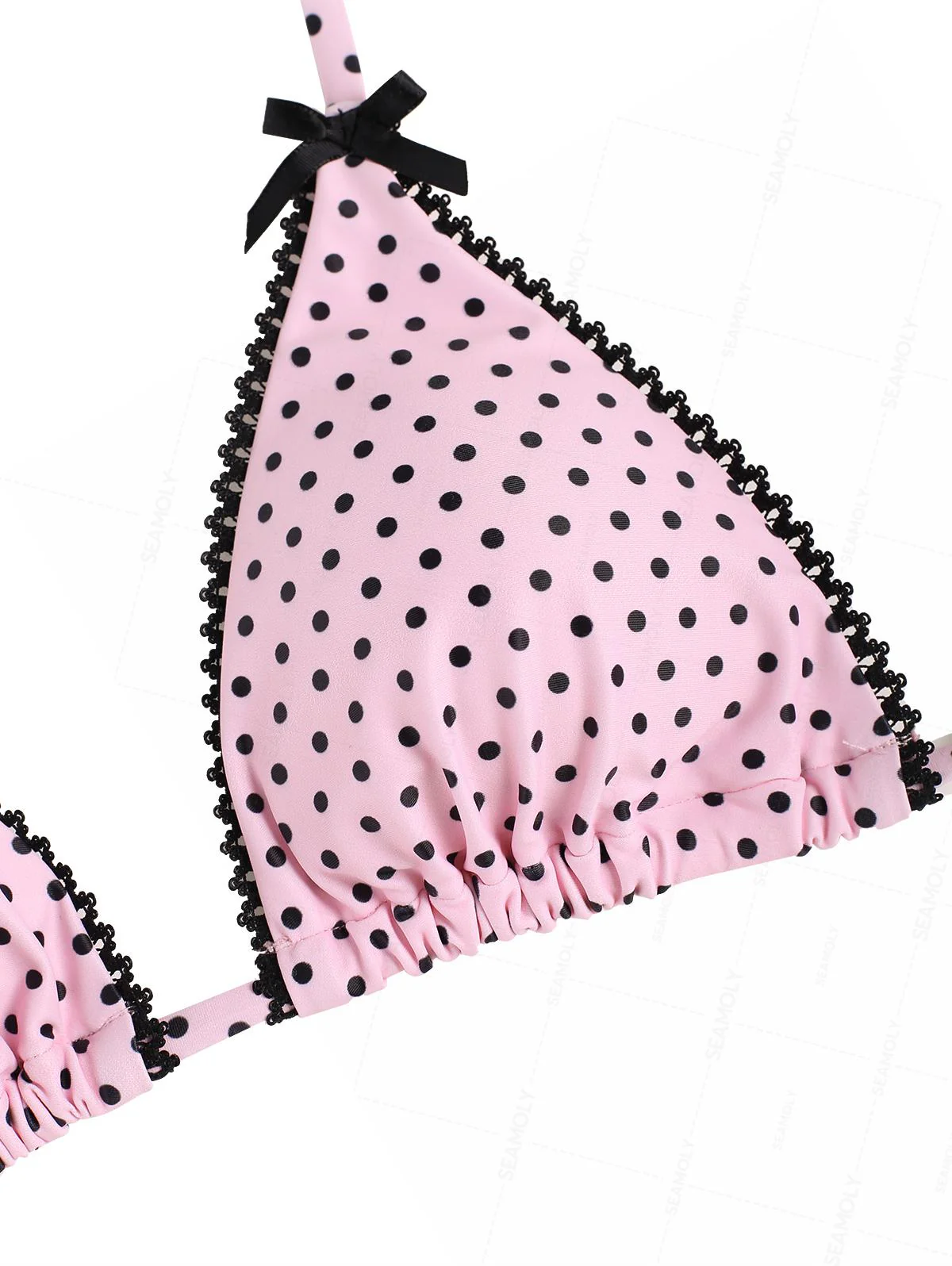 Seamolly 3-teiliges freches Boyshort-Bikini-Set mit Punkten, Spitze, Rüschen, Schleife, Dreieck - Image 19