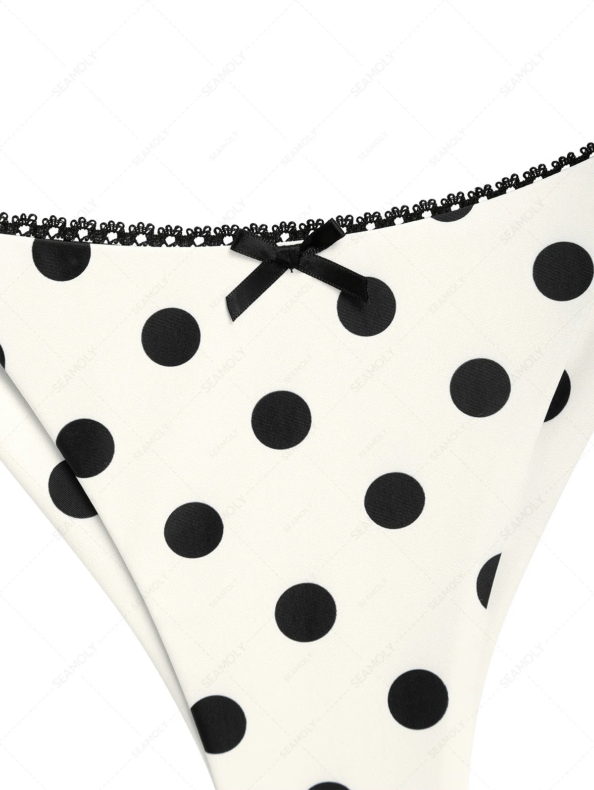 Seamolly 3-teiliges Triangel-Bikini-Set mit Polka-Dot-Picot-Besatz - Image 10