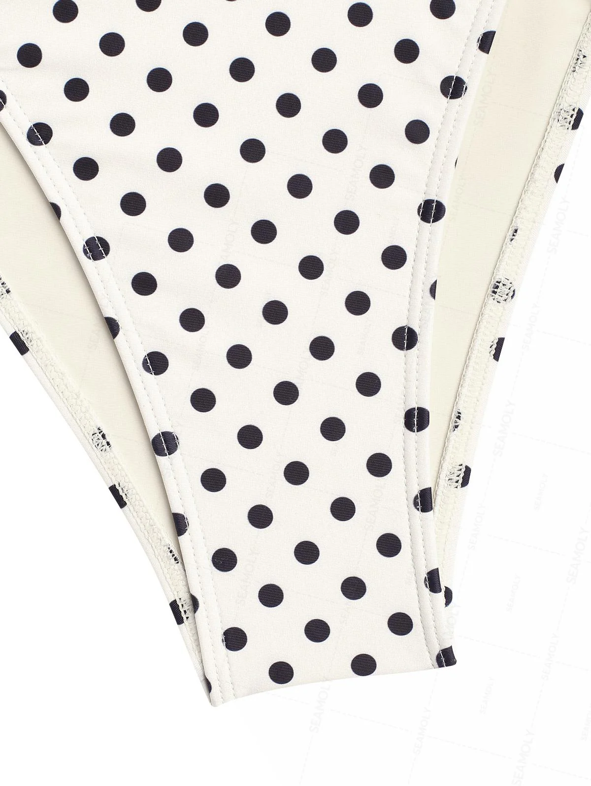 Seamolly Retro Pin-Up Vintage Polka Dot Print Tankini-Set mit tiefem Ausschnitt und Neckholder-Schnürung - Image 13