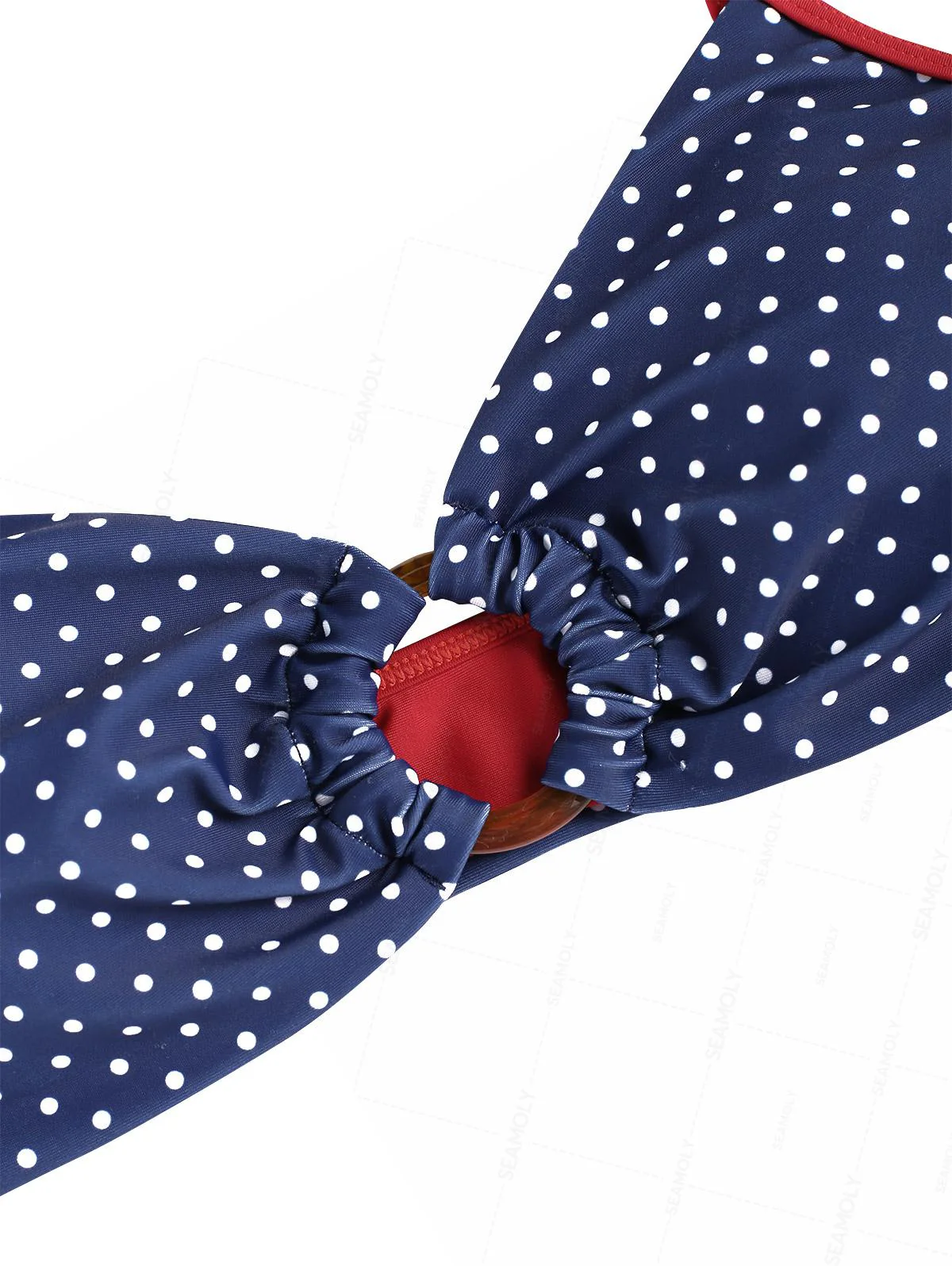 Seamolly 3-teiliges Bikini-Set mit Polka-Dot-Print, frechem O-Ring und kurzen Shorts für den 4. Juli - Image 8