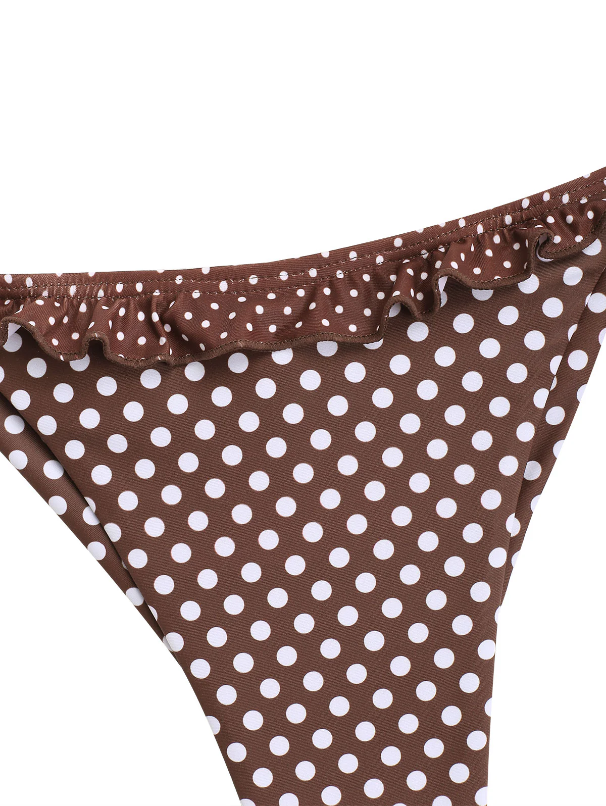 Seamolly Bikini-Set mit Triangel-Oberteil und frechem brasilianischem Höschen, bestehend aus einem Triangel-Bikini-Oberteil mit Polka-Dot-Print und Rüschen. - Image 9