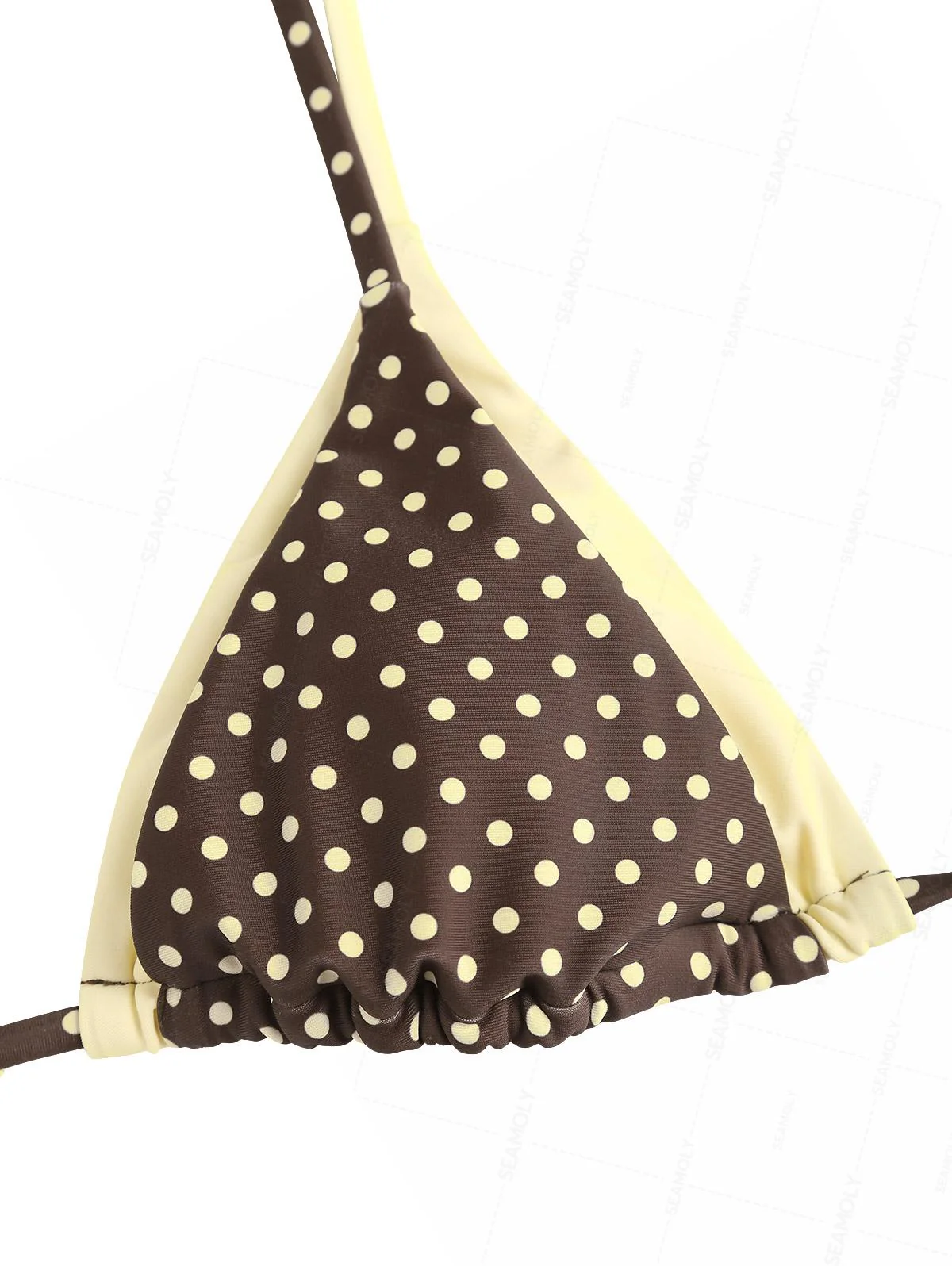 Seamolly Contrast Color Polka Dot Print Tie Side Double Layer Bikini Set - Image 3