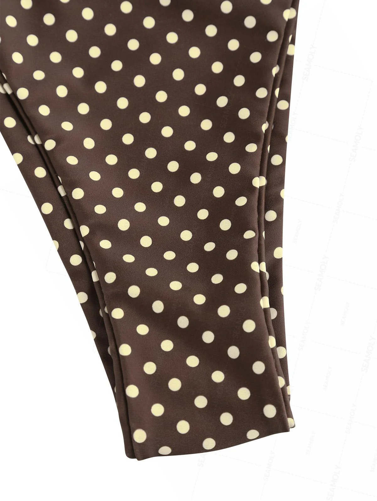 Seamolly Contrast Color Polka Dot Print Tie Side Double Layer Bikini Set - Image 6