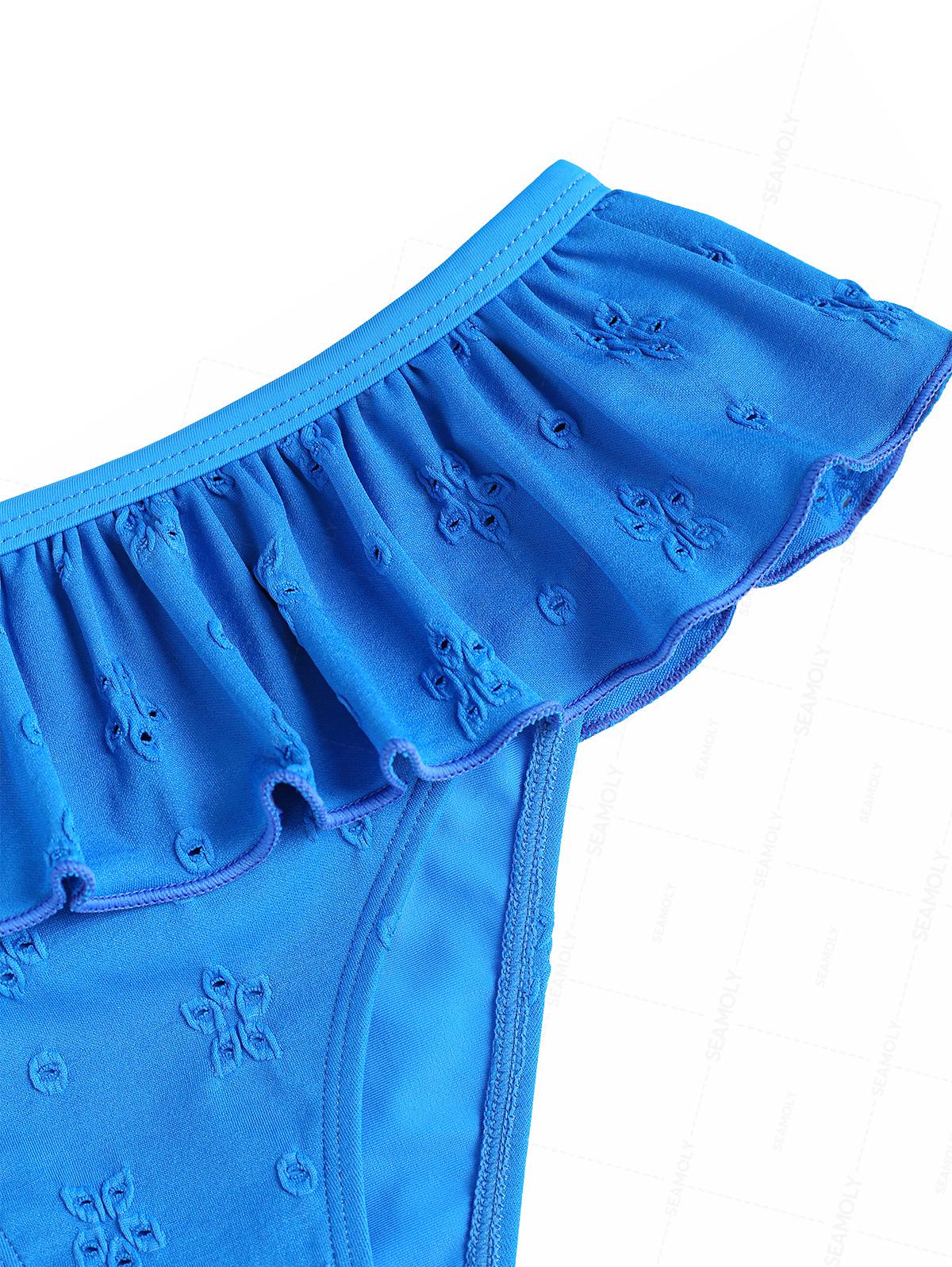 Seamolly – Tief sitzende Bikinihose aus recyceltem Stoff mit Blumenmuster und Jacquard-Schößchen - Image 4