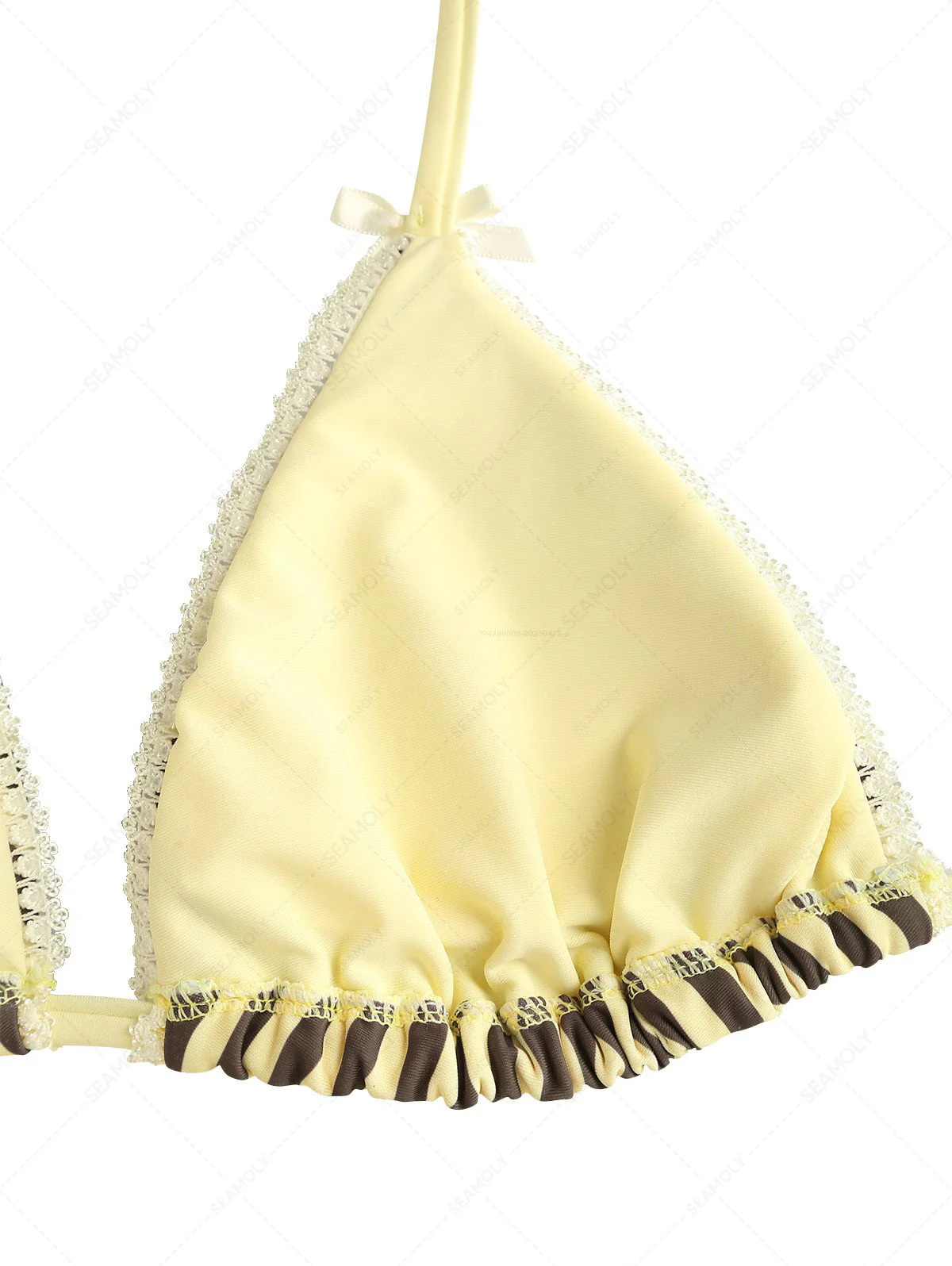 Seamolly 3-teiliges gestreiftes Triangel-Bikini-Set mit Schleife und frechem Schnitt - Image 5
