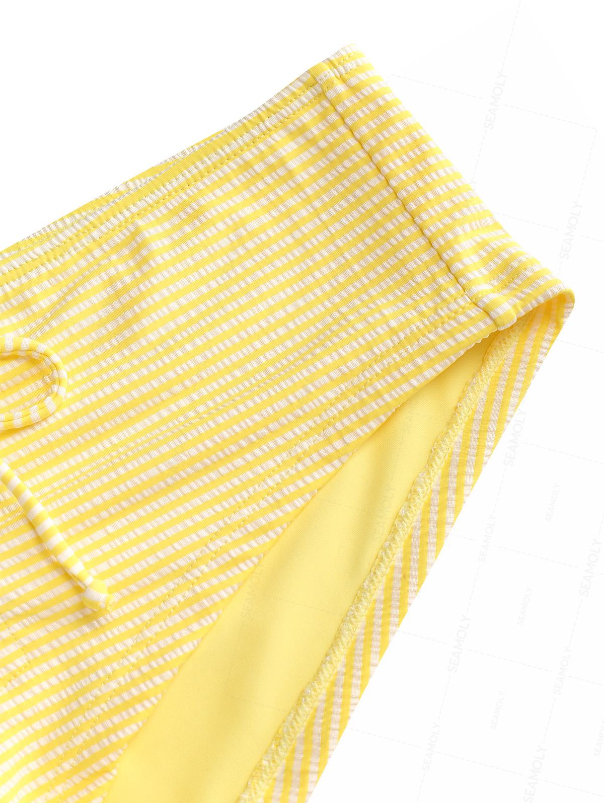 Seamolly Gestreifte Bikinihose mit Ösen und Schnürung, freche Badeshorts - Image 4