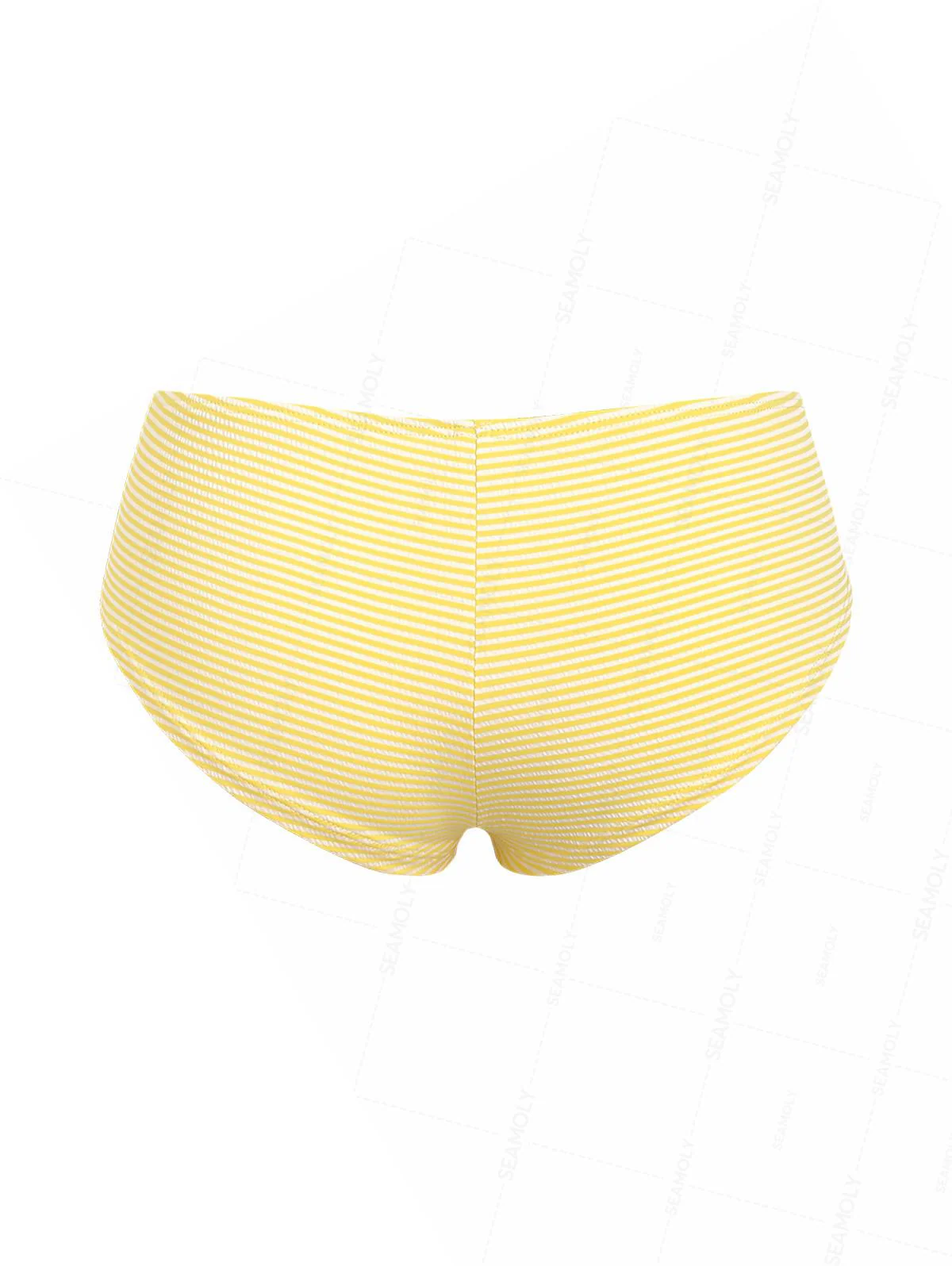 Seamolly Gestreifte Bikinihose mit Ösen und Schnürung, freche Badeshorts - Image 2