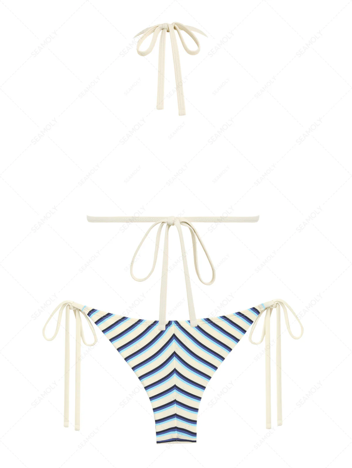 Seamolly Bikini-Set mit Streifen, Dreieck-Push-Up-Oberteil und frechem brasilianischem Höschen - Image 6