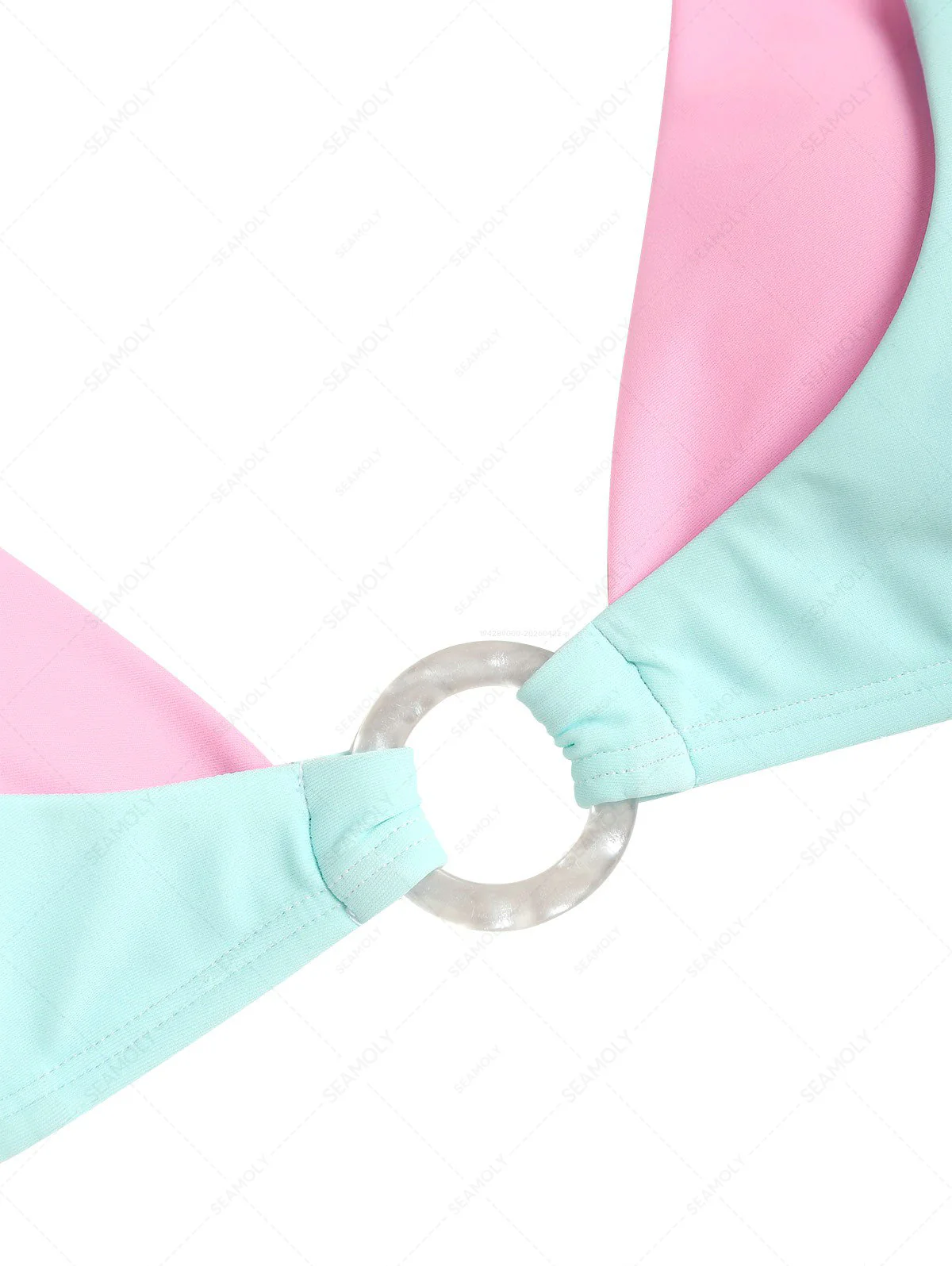 Seamolly 3-teiliger Badeanzug – Colorblock-Bikini-Set mit zweifarbigem O-Ring-Detail und passendem Überwurfrock - Image 4