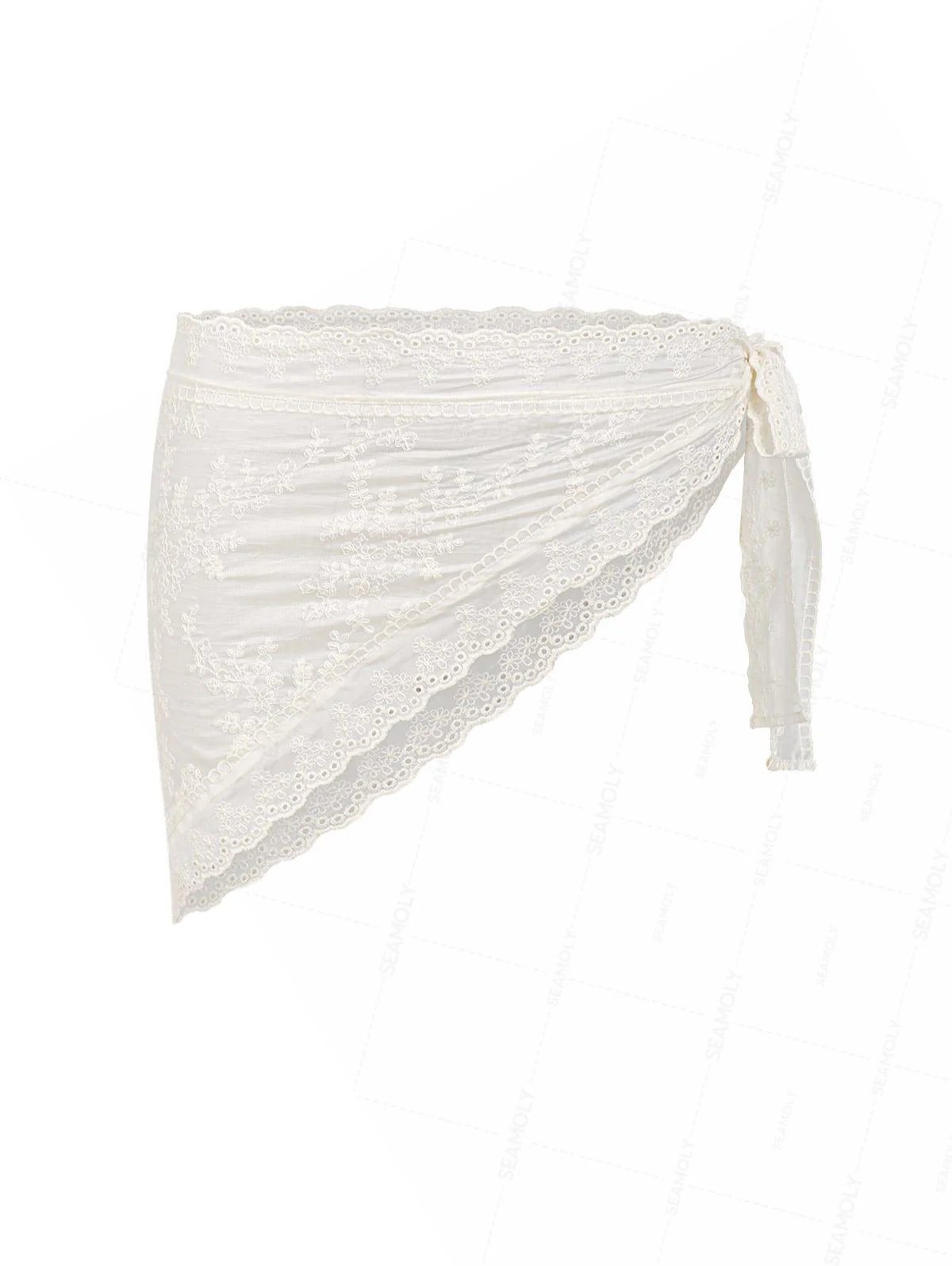 Vintage Bohemian Lace Floral Triangle Cover Up Sarong - Image 13