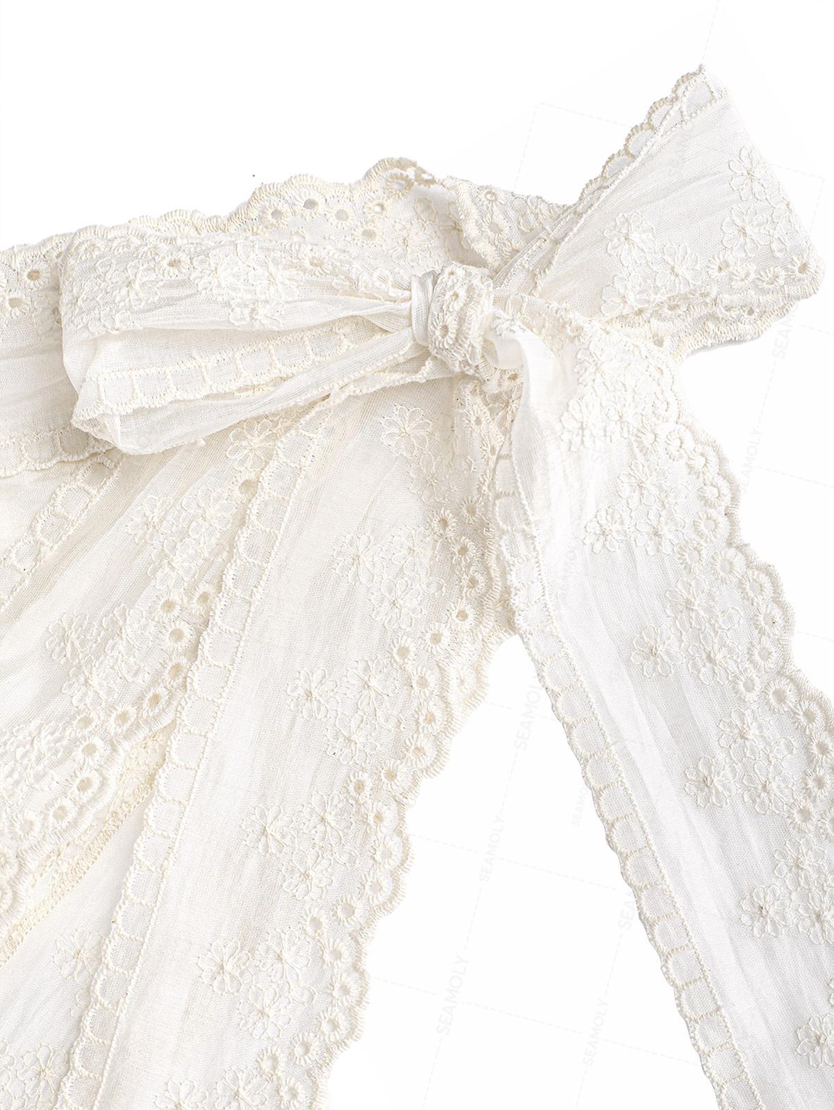 Vintage Bohemian Lace Floral Triangle Cover Up Sarong - Image 15