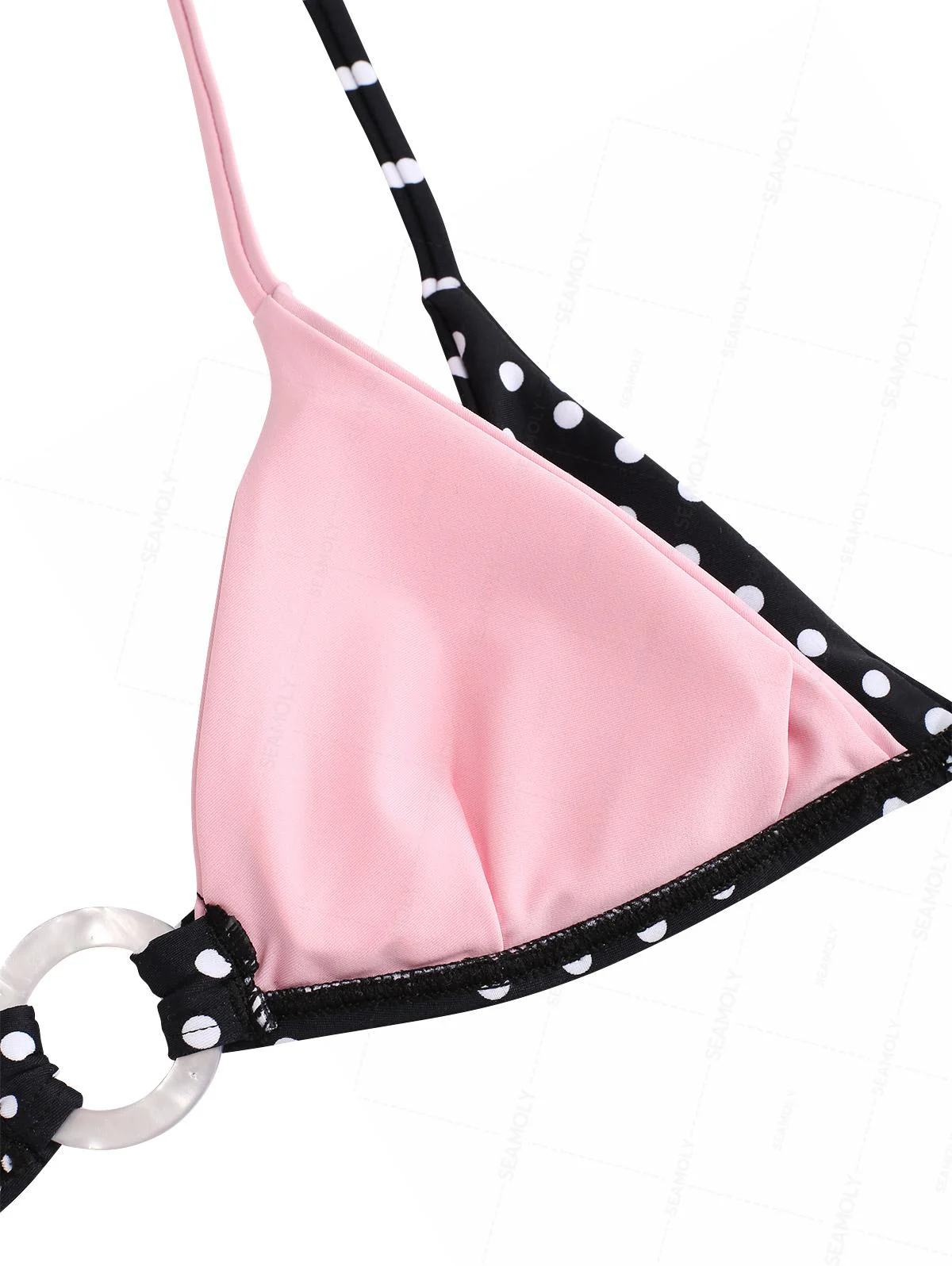 Seamolly Bikini-Set mit Kontrastfarben-Polka-Dot-Print und O-Ring, doppellagig - Image 4