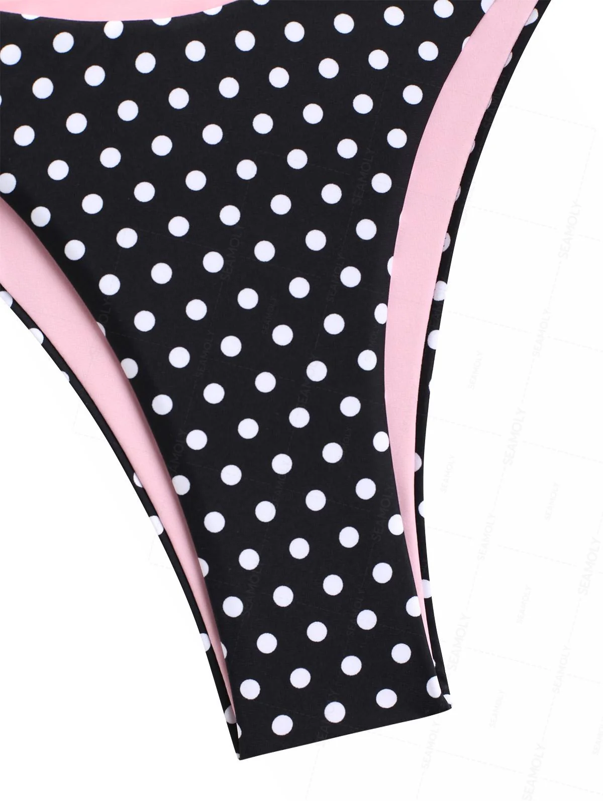 Seamolly Bikini-Set mit Kontrastfarben-Polka-Dot-Print und O-Ring, doppellagig - Image 5
