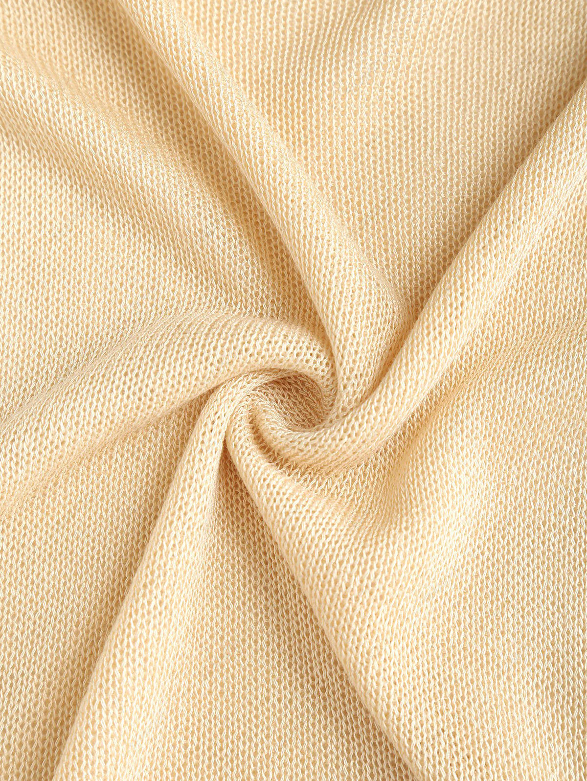 Einfarbiges, seitlich geschlitztes, langärmliges Pullover-Strandoberteil - Image 7