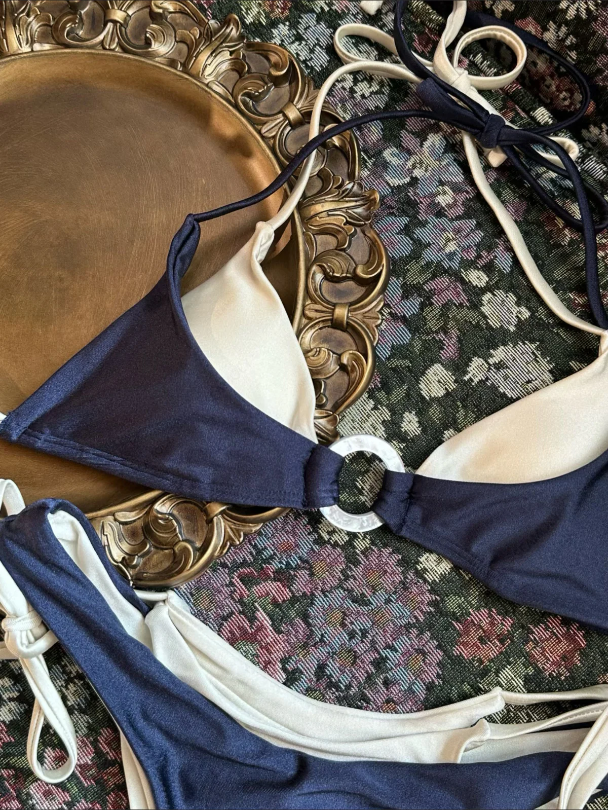 Seamolly 3-teiliges zweifarbiges O-Ring-Doppellagen-Bikini-Set mit frechen Boyshorts - Image 4