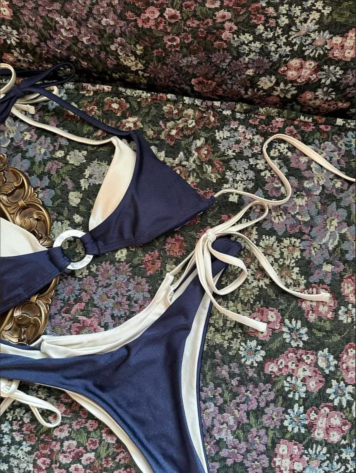 Seamolly 3-teiliges zweifarbiges O-Ring-Doppellagen-Bikini-Set mit frechen Boyshorts - Image 5