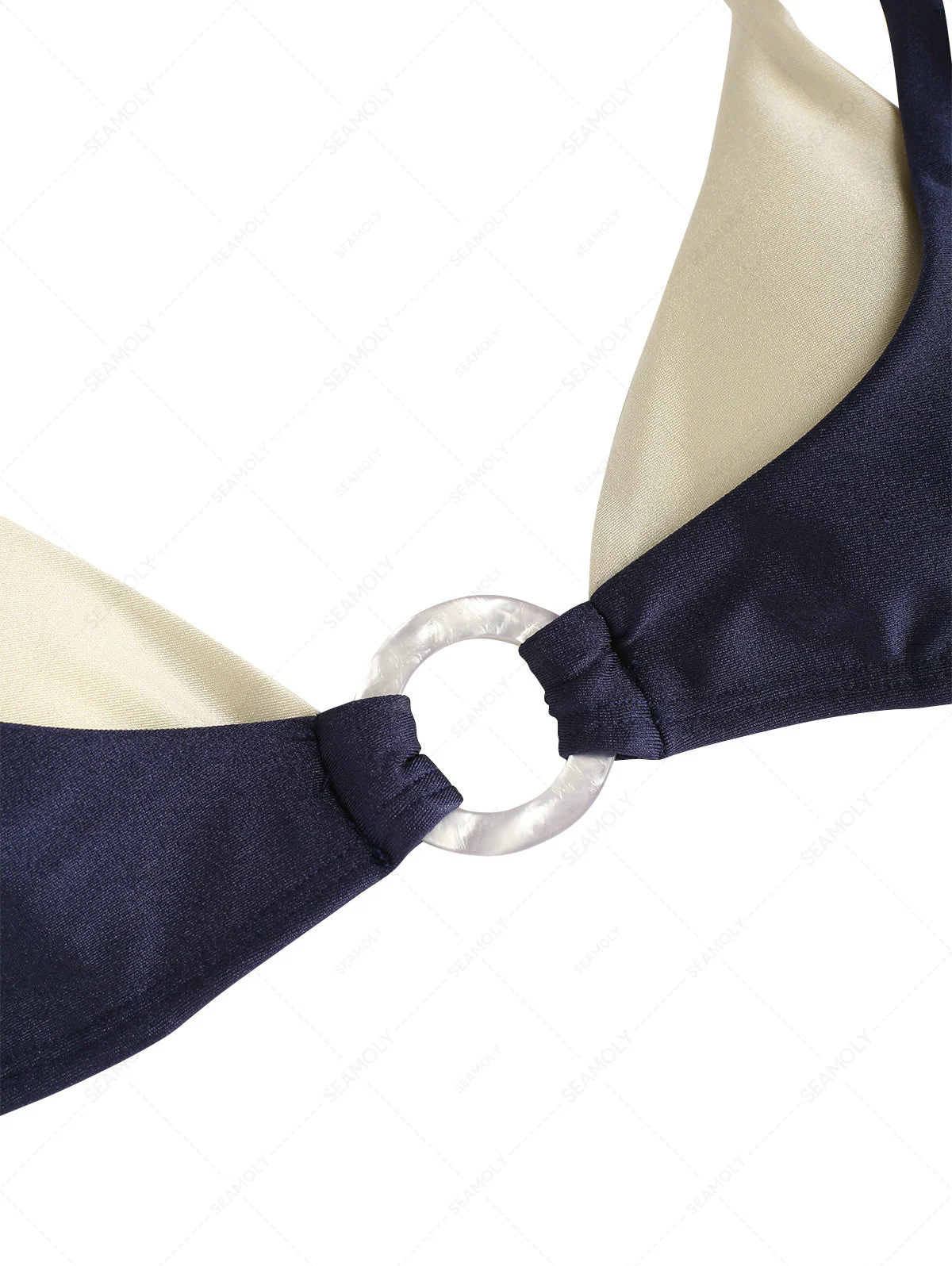 Seamolly 3-teiliges zweifarbiges O-Ring-Doppellagen-Bikini-Set mit frechen Boyshorts - Image 7