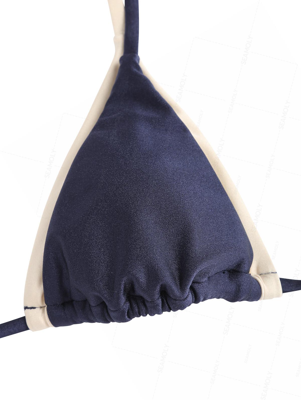 Seamolly Colorblock Two Tone Tie Side Double Layer Bikini Set - Image 3