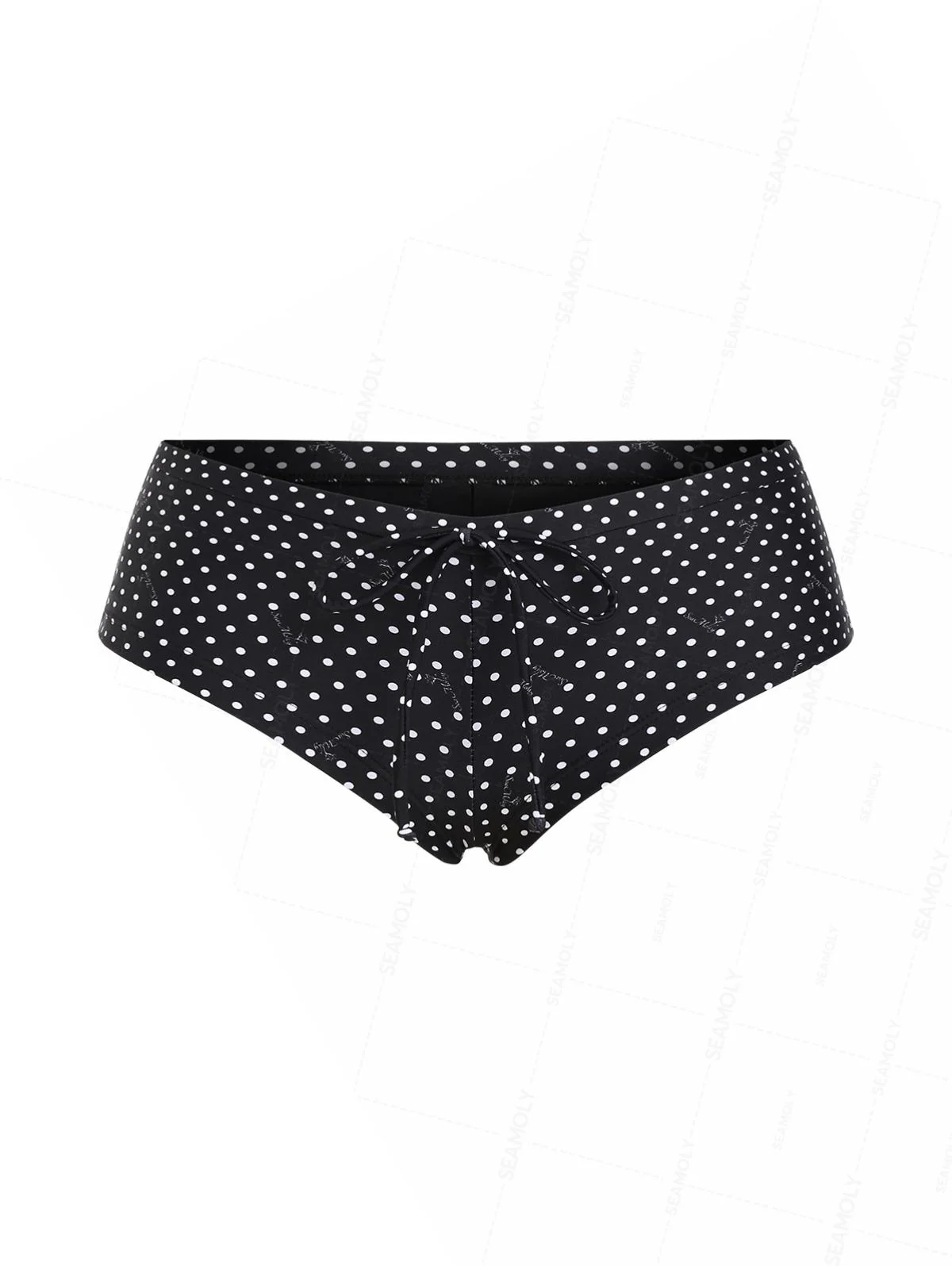 Seamolly 3-teiliges freches Boyshort-Bikini-Set mit gepunktetem Picot-Besatz, Schleife, Dreieck - Image 10
