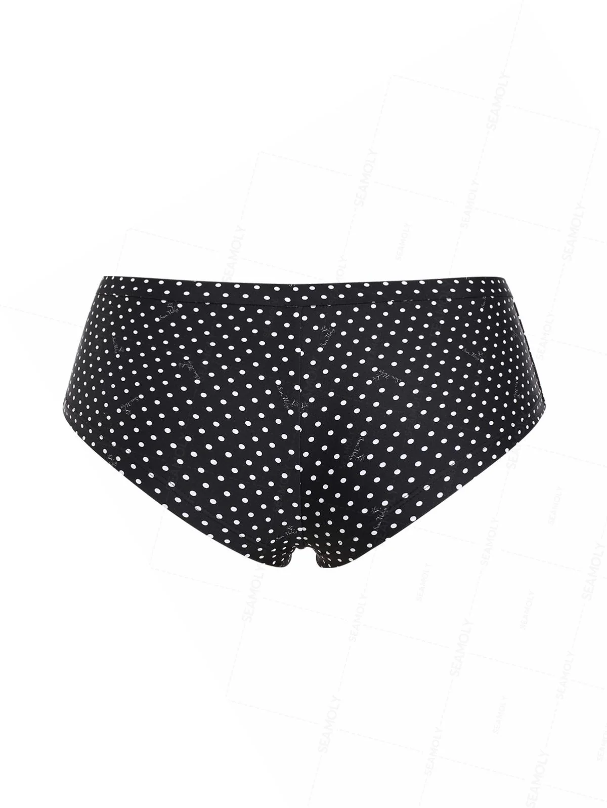 Seamolly 3-teiliges freches Boyshort-Bikini-Set mit gepunktetem Picot-Besatz, Schleife, Dreieck - Image 11