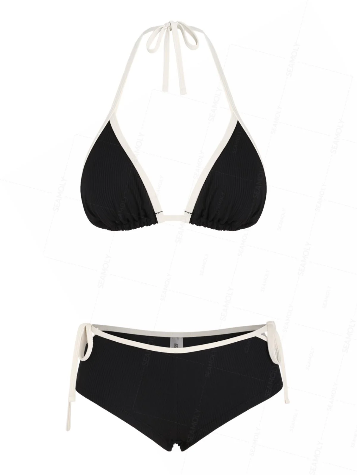 Seamolly Bikini-Set mit kontrastfarbenen Einfassungen, Cut-outs und seitlichen Bindebändern