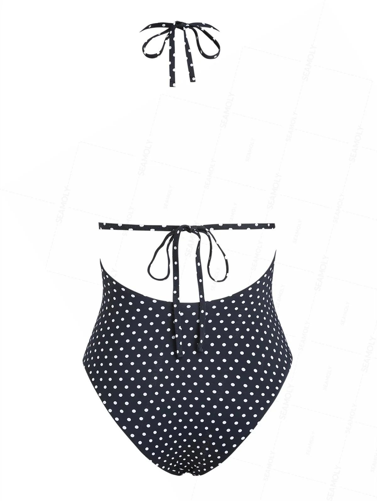 Seamolly Vintage-Badeanzug im Pin-up-Stil der 1950er Jahre mit Polka-Dots, offenem Rücken und Neckholder - Image 5