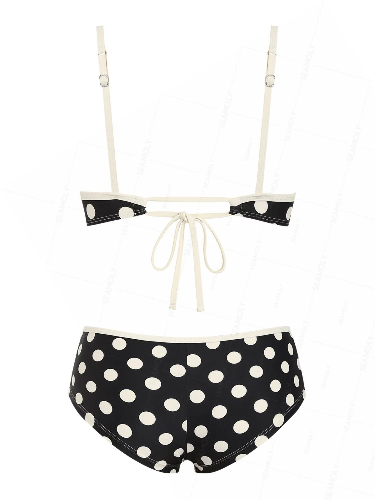 Seamolly Polka Dot Print Tank Style Cheeky Boyshorts Bikini Set - Image 2