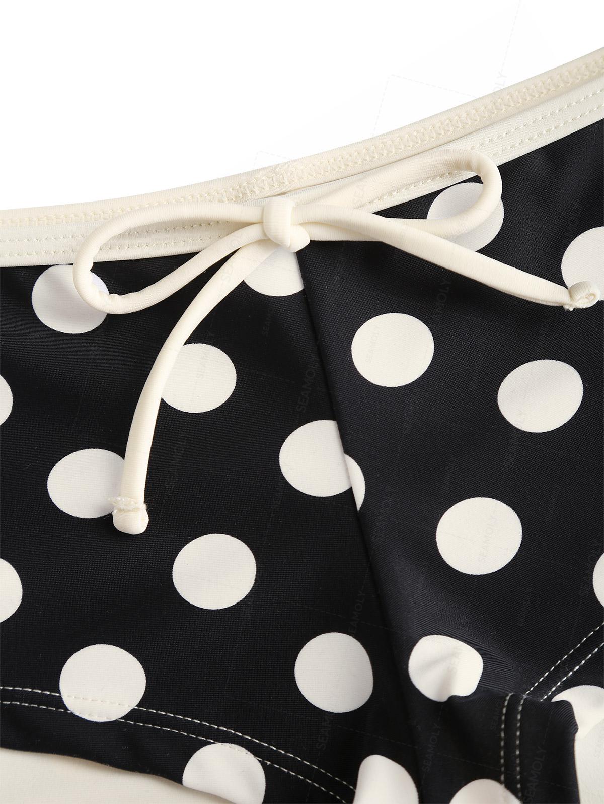 Seamolly Polka Dot Print Tank Style Cheeky Boyshorts Bikini Set - Image 5
