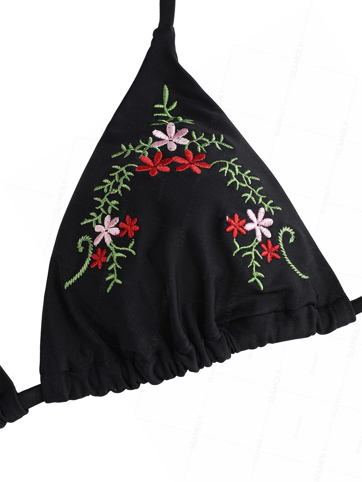 Seamolly Vintage-Bikini-Set mit Stickerei: Neckholder-Triangel-Top und freches brasilianisches Höschen - Image 3