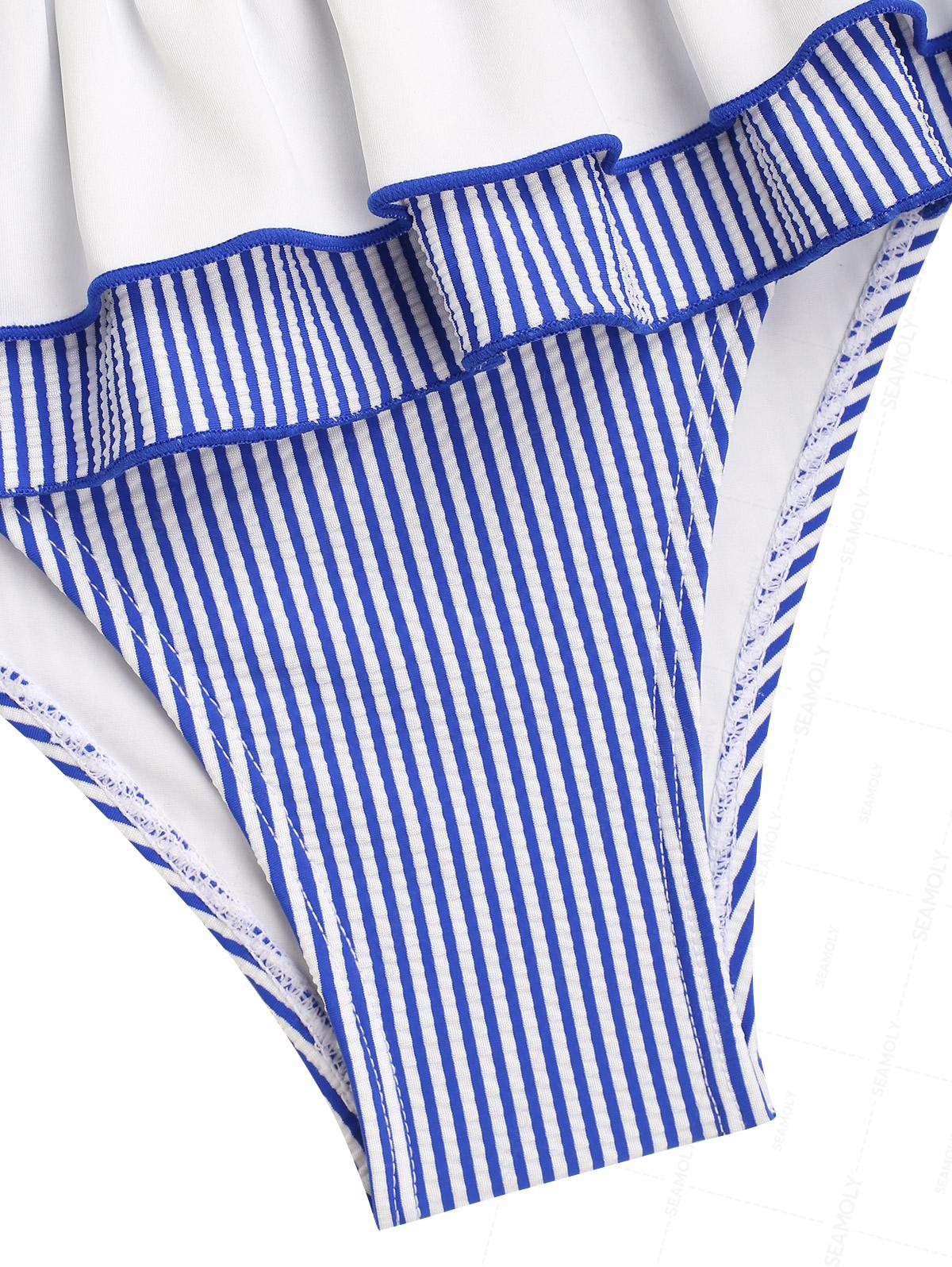 Seamolly Bikini-Set mit Kontrastbündchen, Streifen, Lagen, Schößchen, Neckholder, Triangel-Schnitt und Rock - Image 14