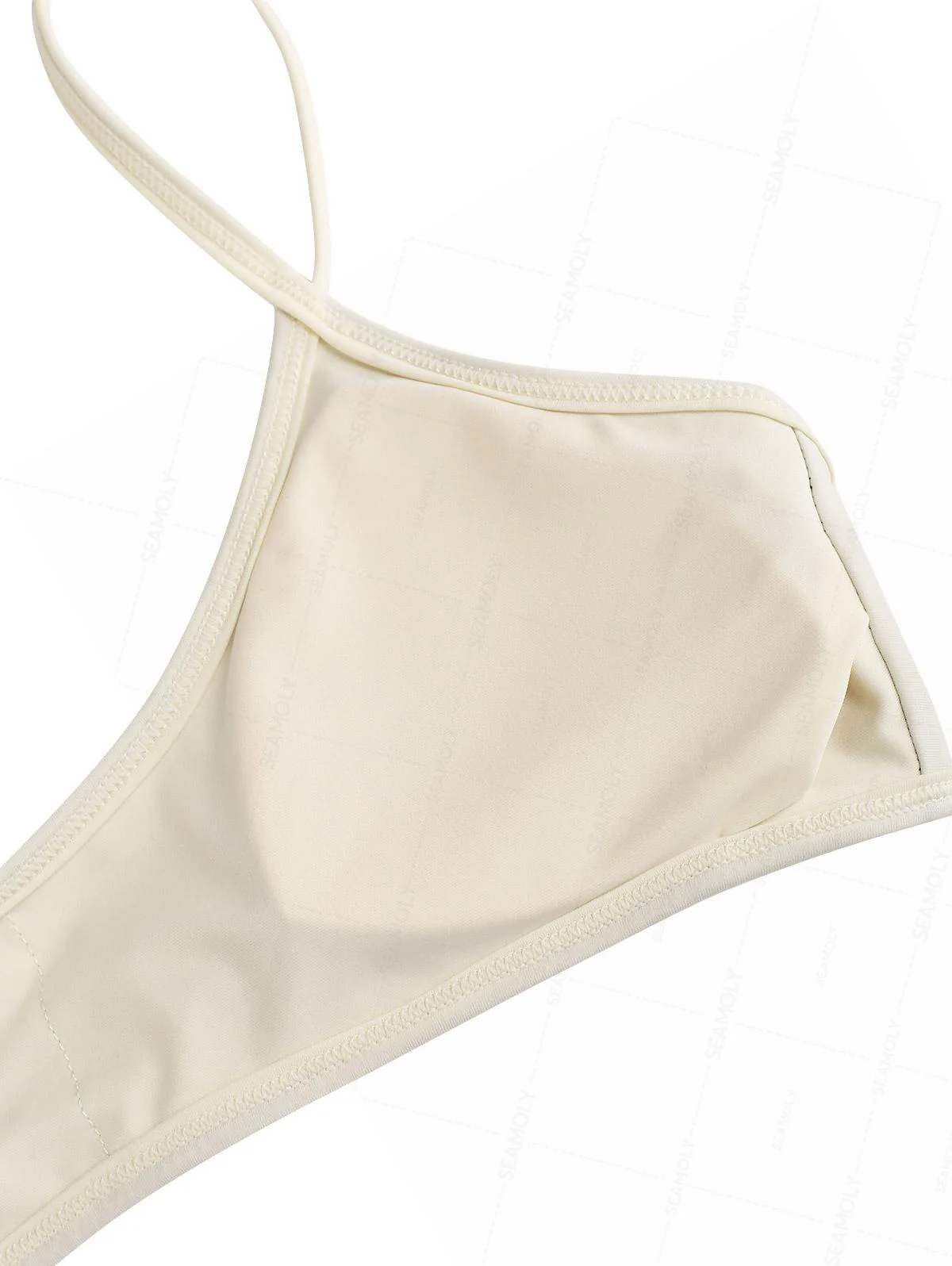 Seamolly Contrast Binding Bowknot Tank Style Cheeky Bikini Set - Image 4