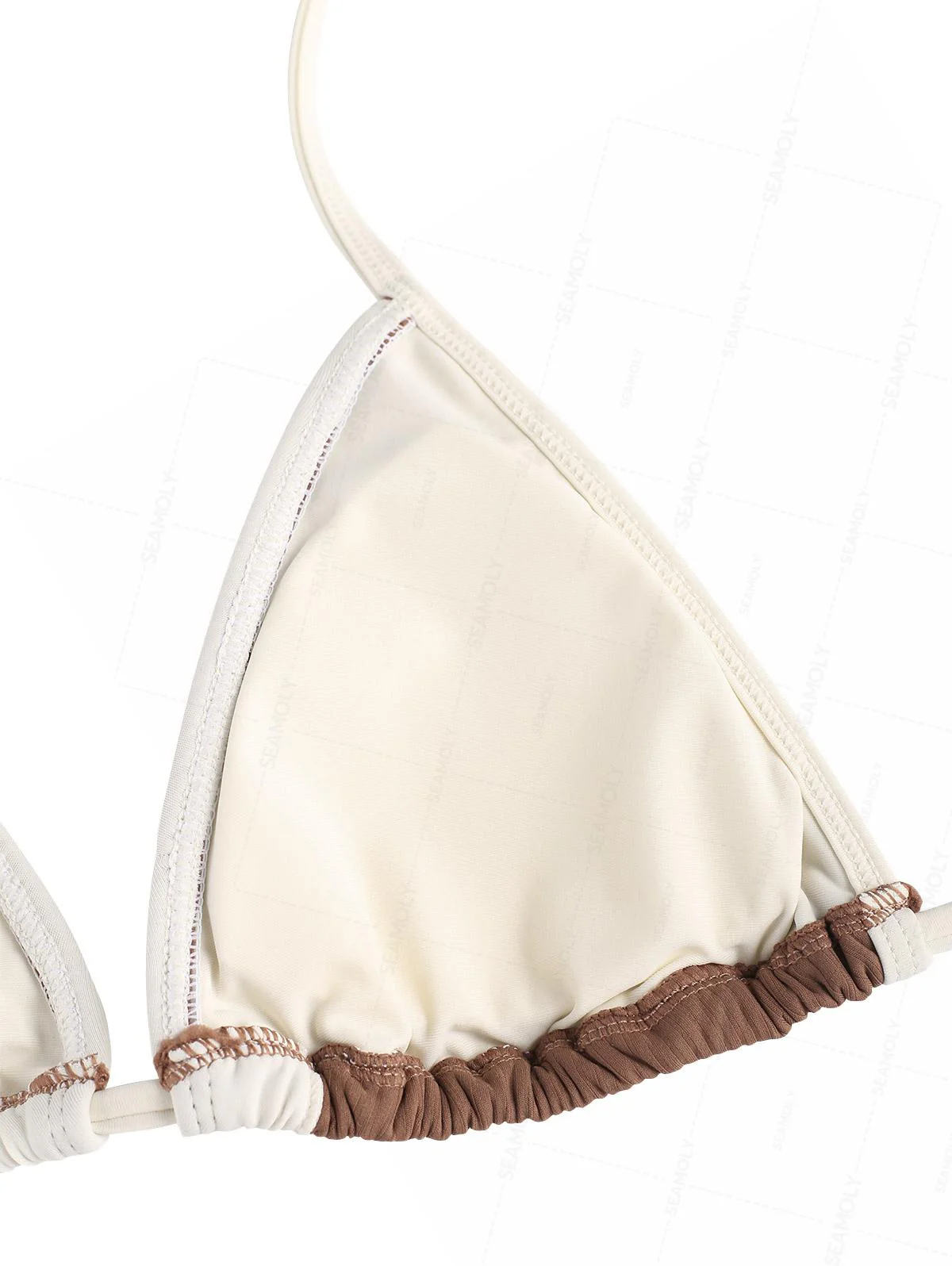 Seamolly Bikini-Set mit geripptem Rüschenbesatz und Neckholder-Triangel-Boyshorts - Image 4