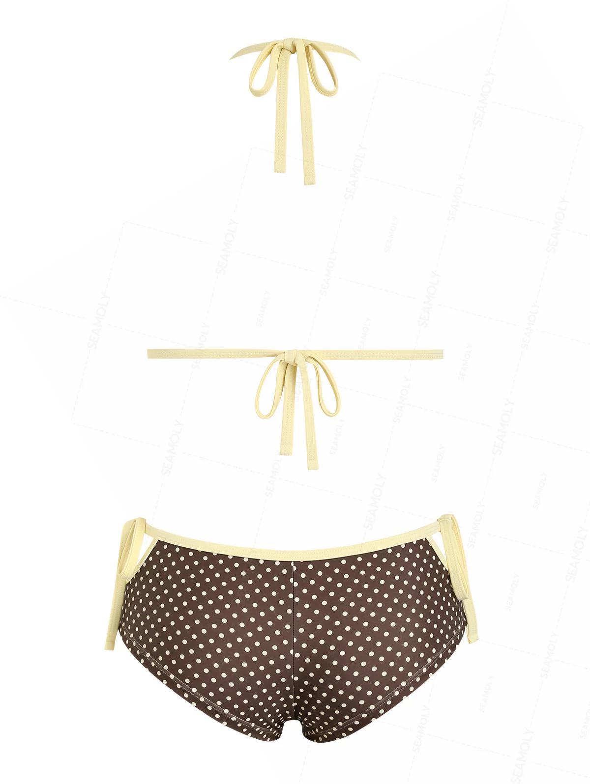 Seamolly Bikini-Set mit Polka-Dots, kontrastfarbenen Einfassungen, Cut-outs und frechen Boyshorts - Image 4