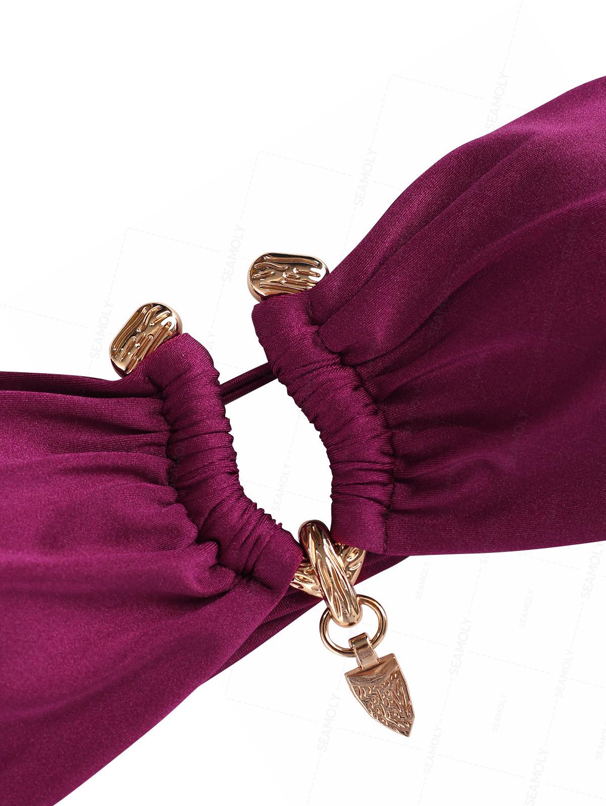 Seamolly Vintage Bikini-Set mit gerafftem U-Ring-Bandeau-Top und frechem brasilianischem Höschen - Image 4