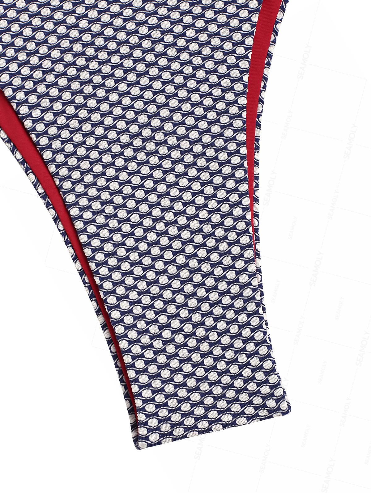 Seamolly Contrast Color Polka Dot Print String Double Layer Bikini Set - Image 6