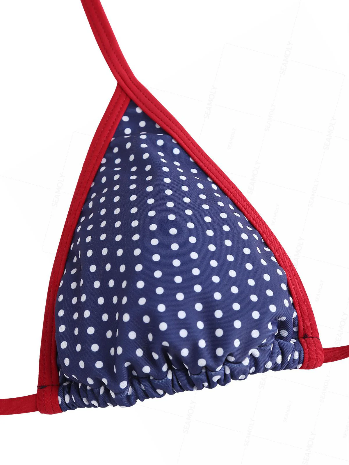 Seamolly Bikini-Set mit Polka-Dot-Print, kontrastfarbener Einfassung und gerafften Rüschen für den 4. Juli - Image 3
