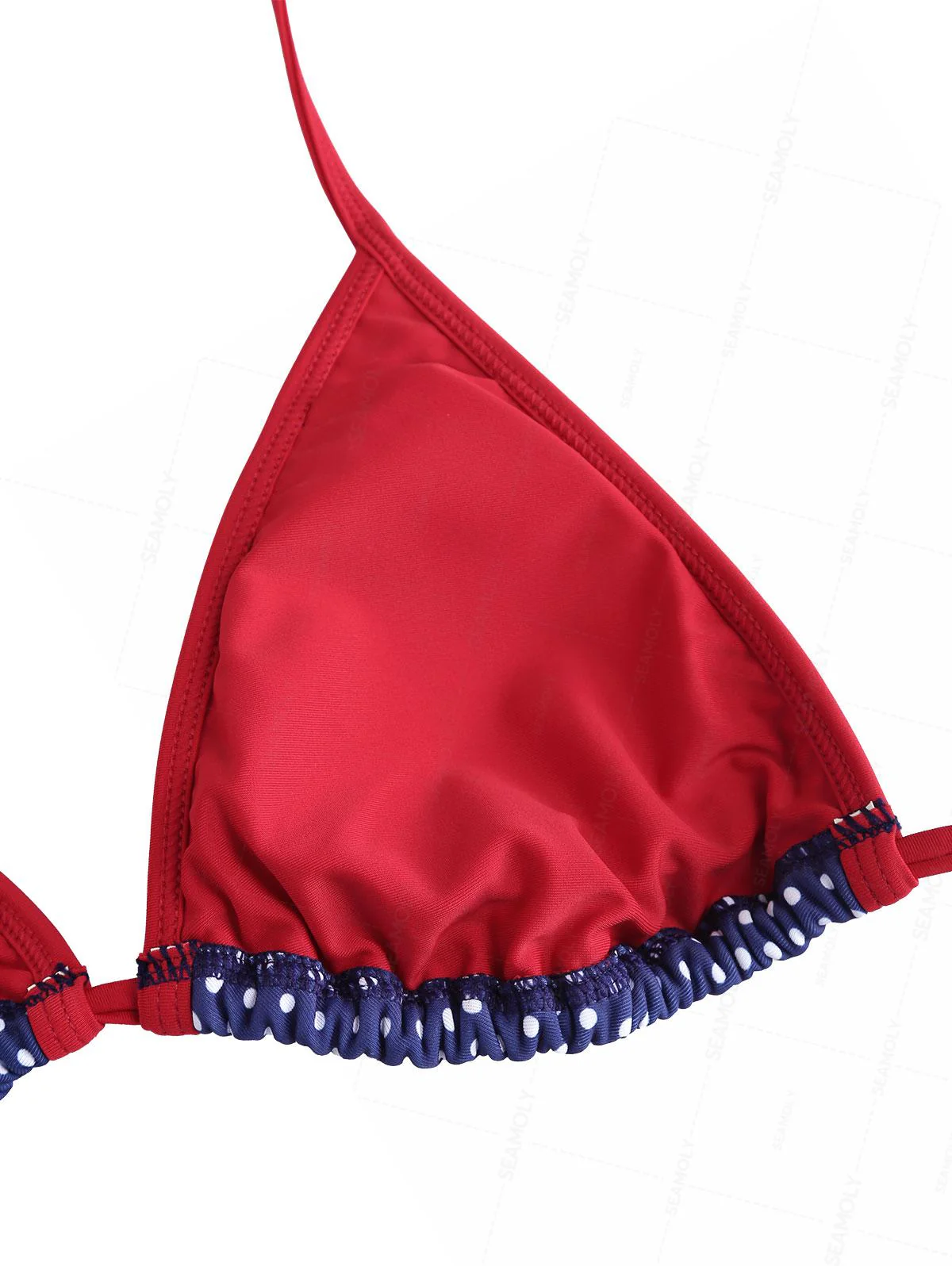 Seamolly Bikini-Set mit Polka-Dot-Print, kontrastfarbener Einfassung und gerafften Rüschen für den 4. Juli - Image 4