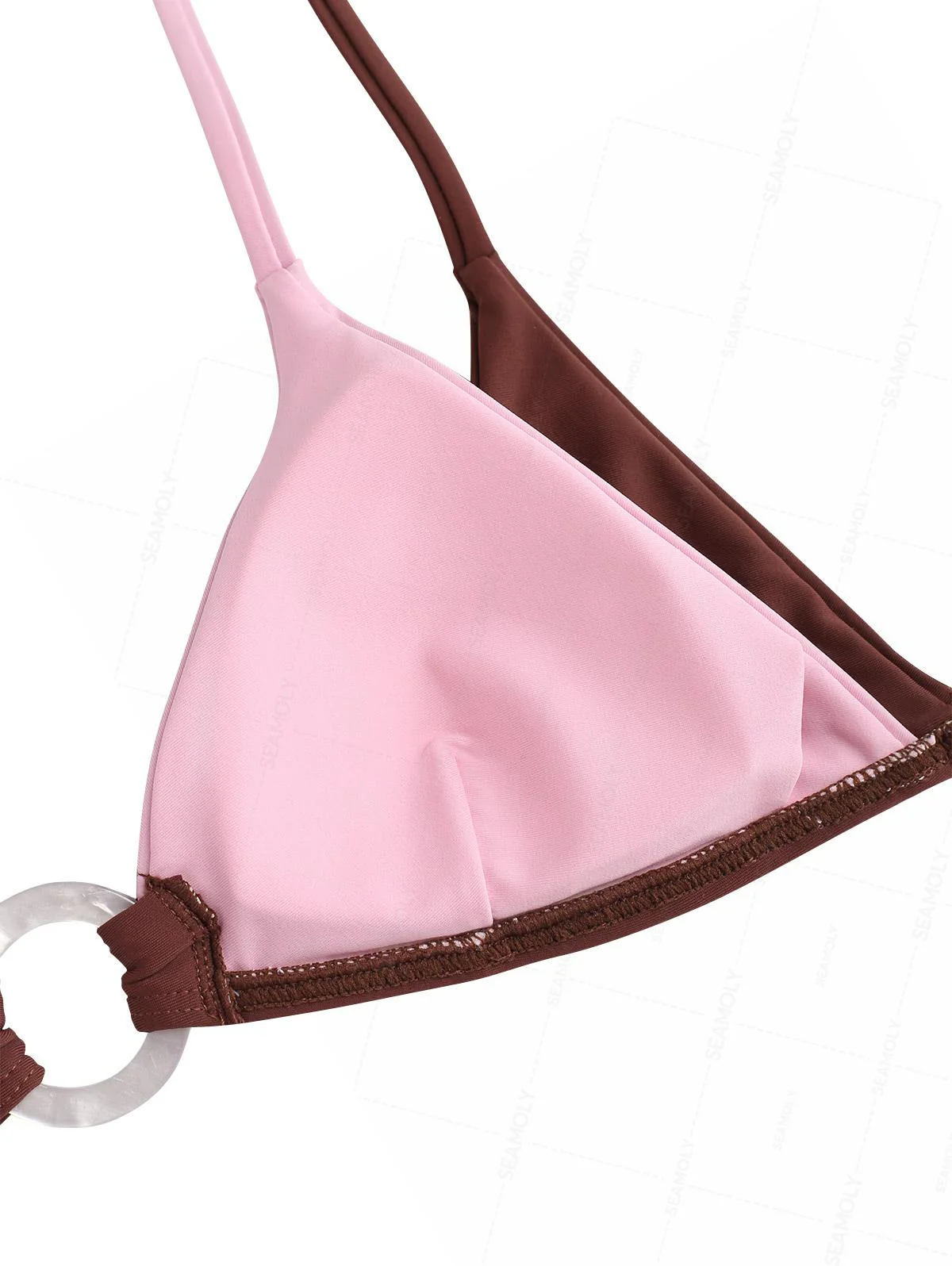 Seamolly Colorblock Zweifarbiger O-Ring Doppellagiger Bikini-Satz - Image 4