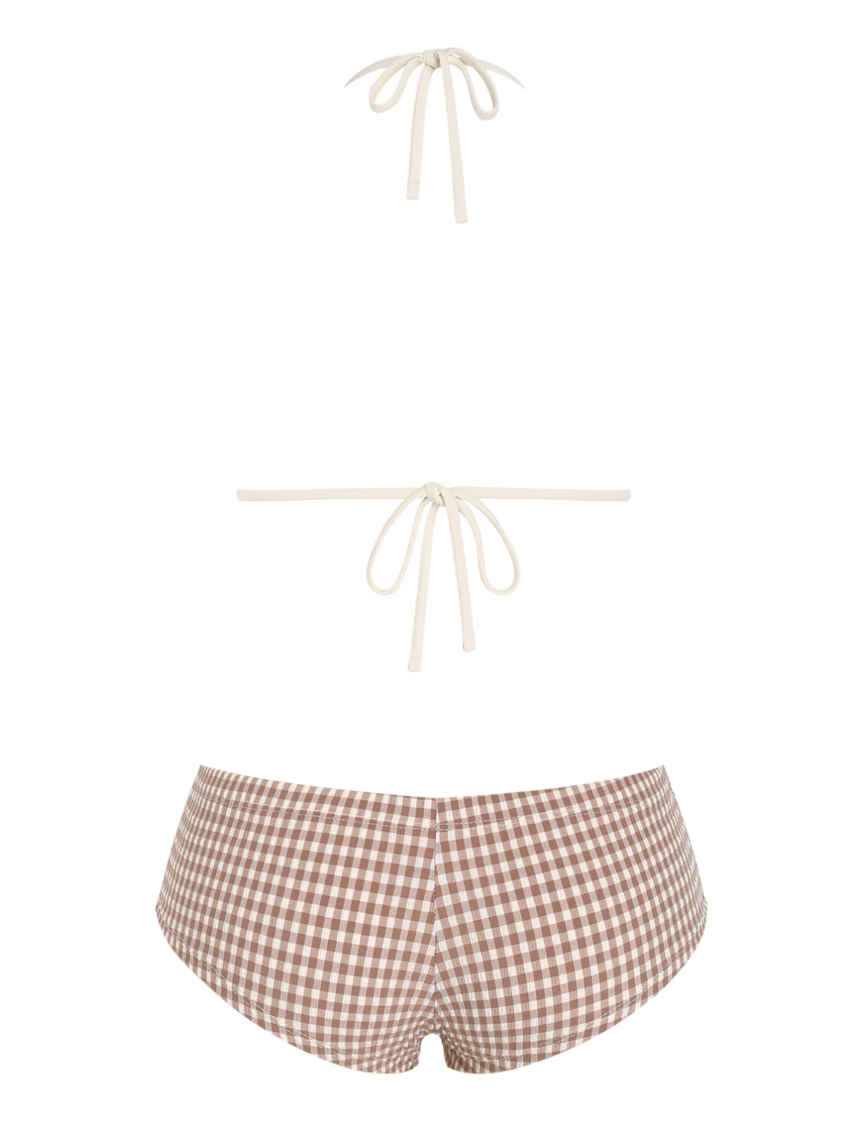 Seamolly Gingham Neckholder-Triangel-Bikini-Set mit Boyshorts - Image 6
