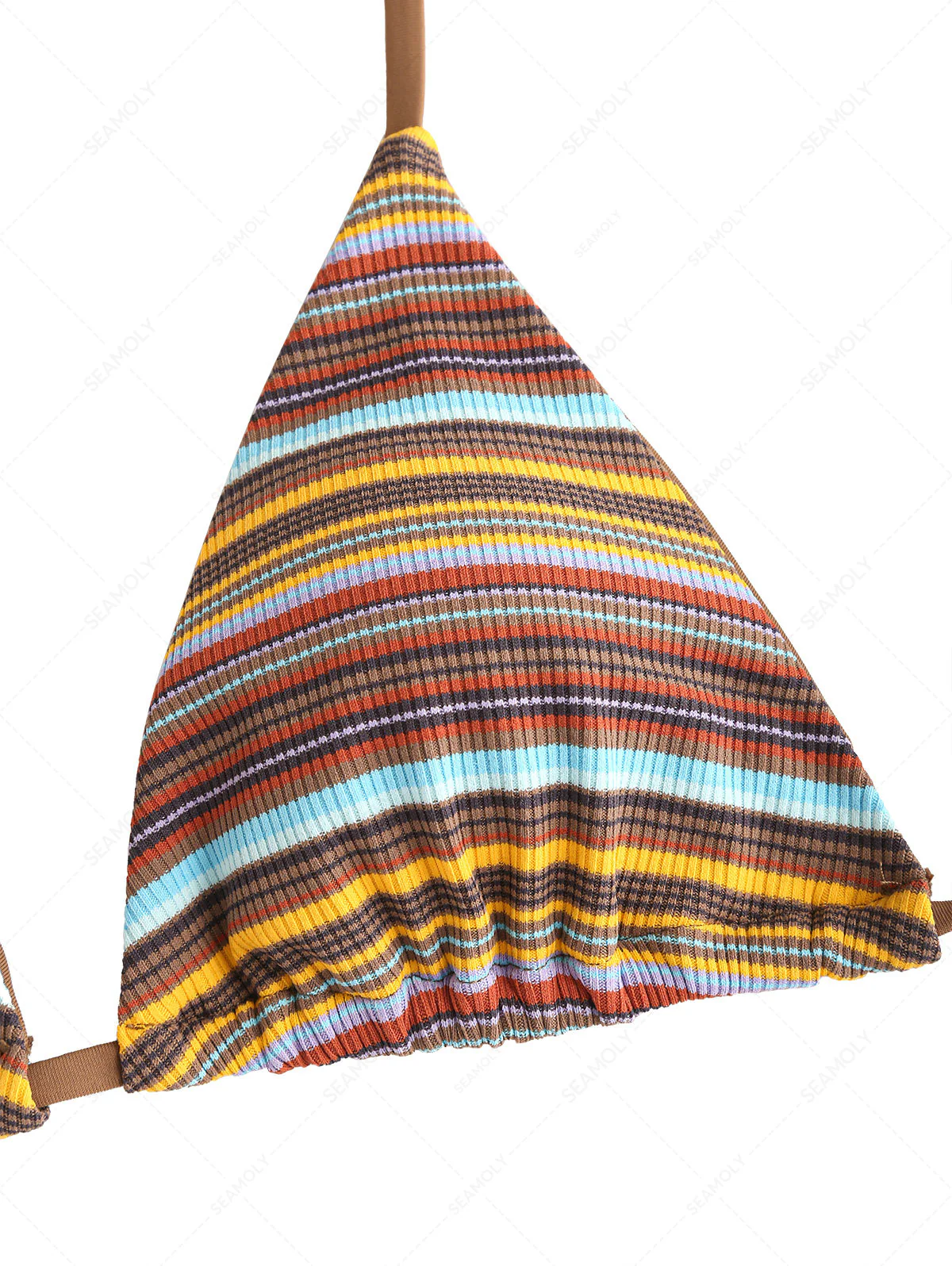 Seamolly Striped Halter Triangle Cheeky Boyshorts Bikini Set - Image 7
