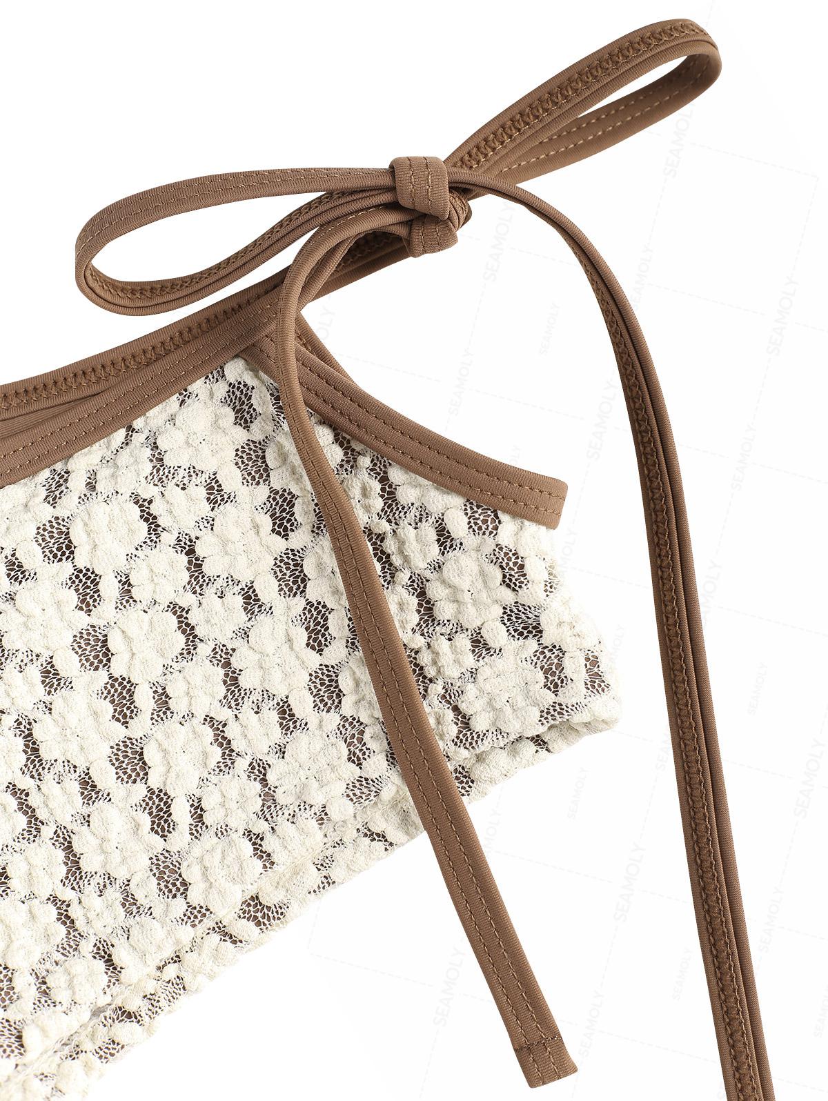 Seamolly Bikini-Set mit kontrastierender Einfassung, Spitzeneinfassung, Cut-outs und seitlichen Bindebändern - Image 9